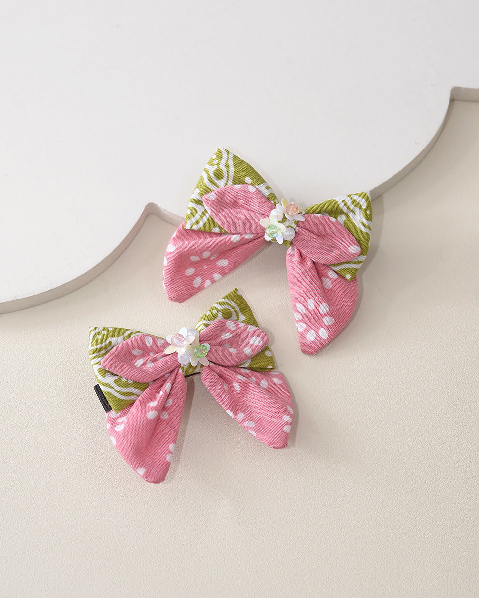 Riang Mini Bow Hairpin in Pink