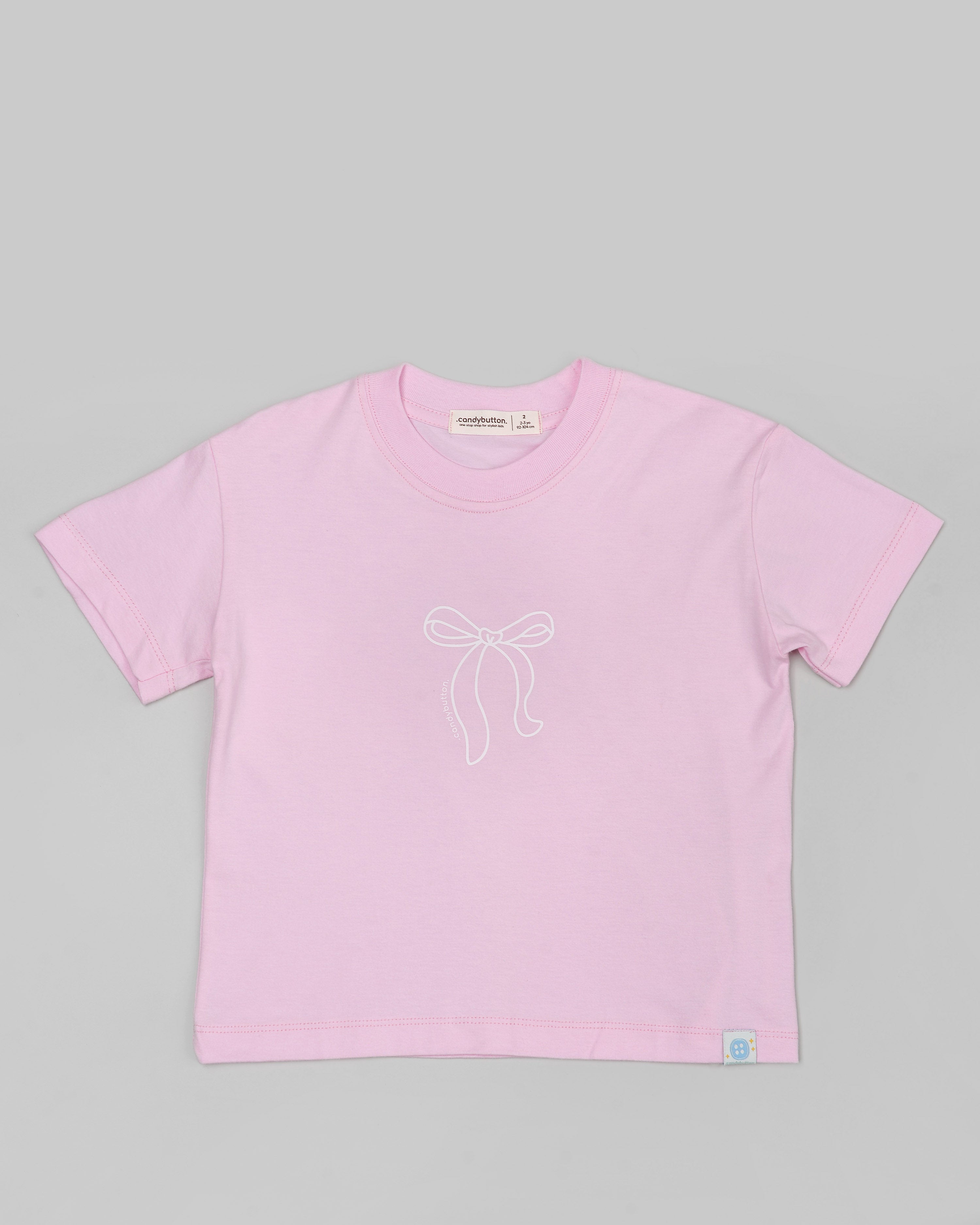 Ribbon T-shirt Girl in Pink