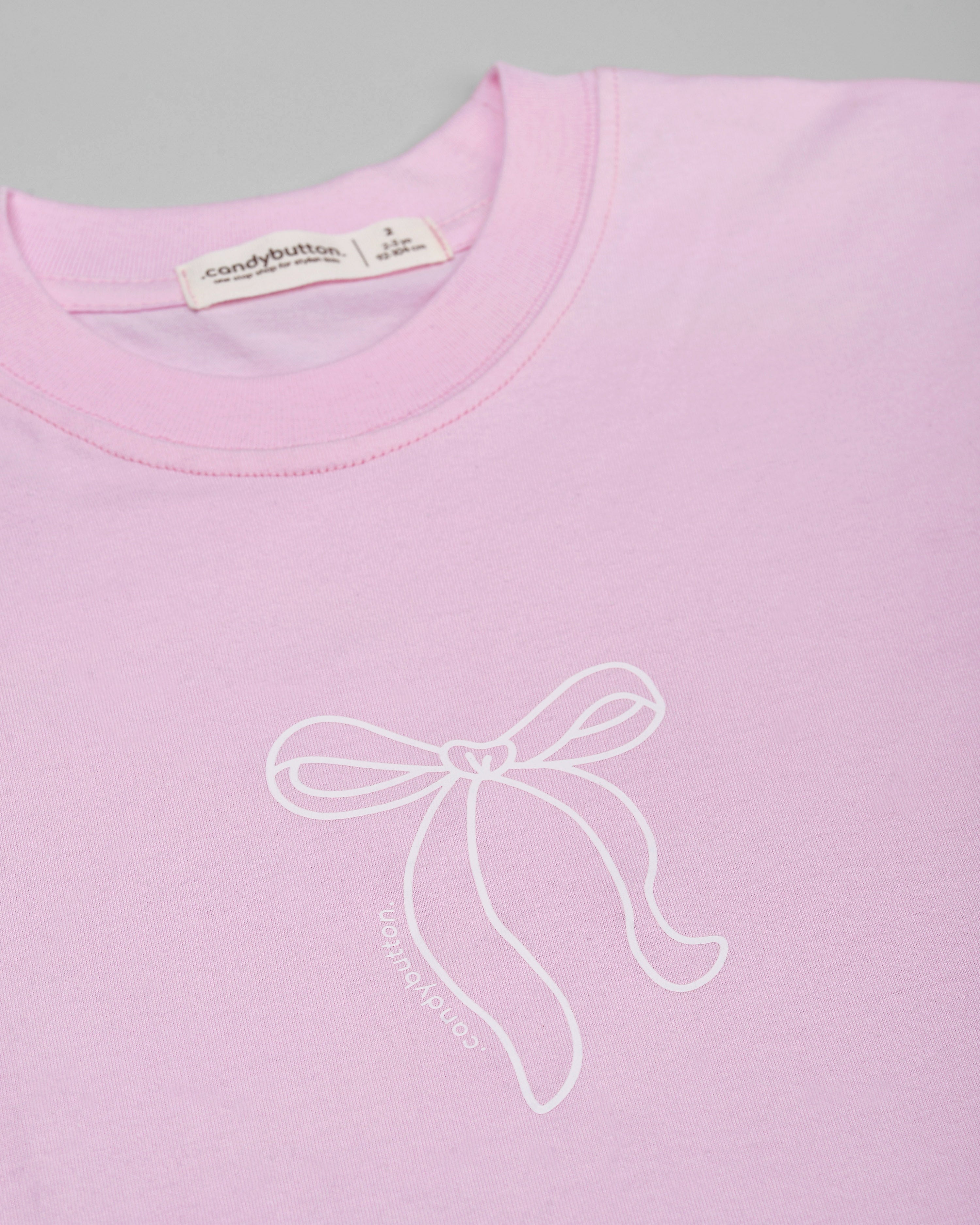 Ribbon T-shirt Girl in Pink