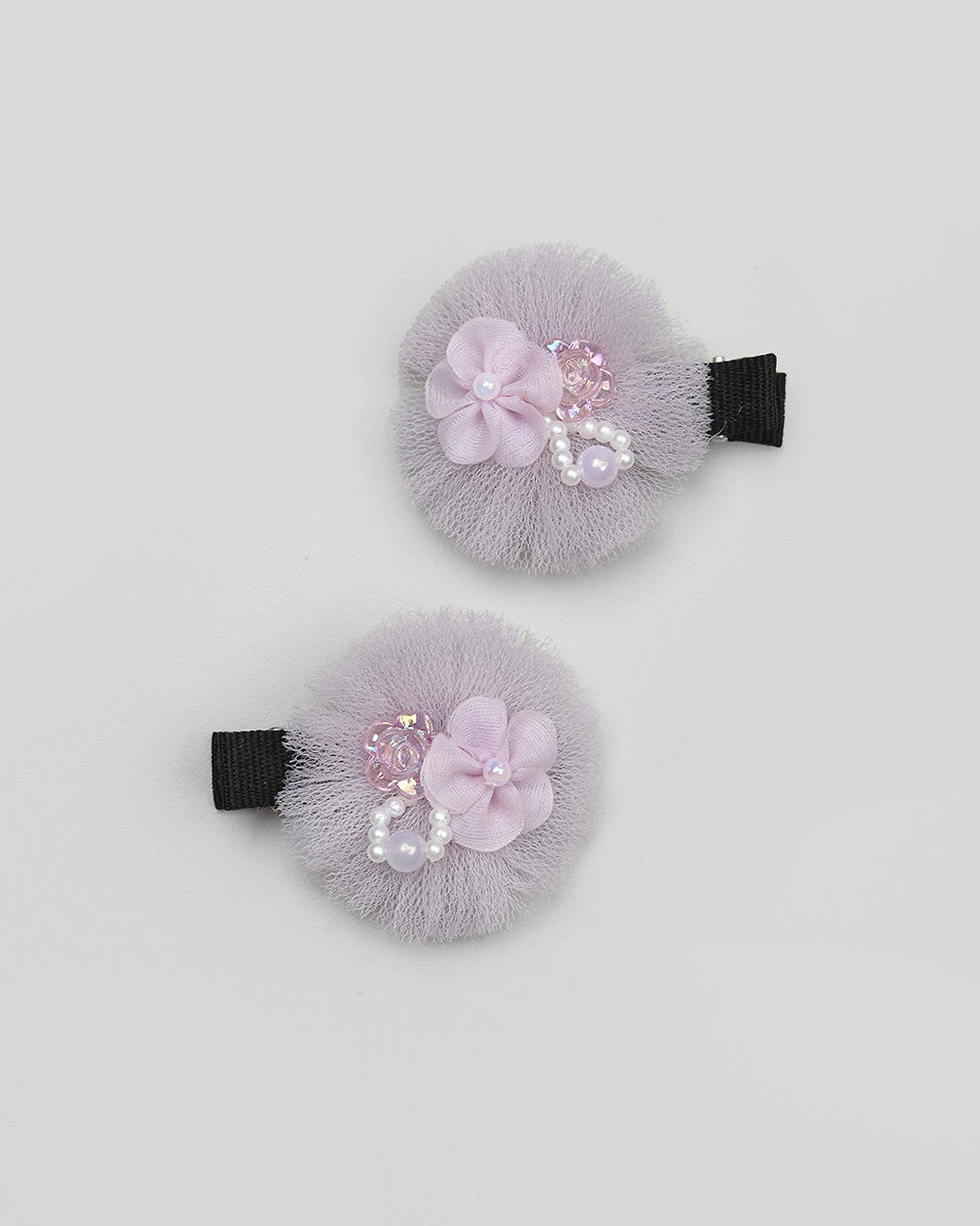 Sylea Tulle Hairpin in Purple