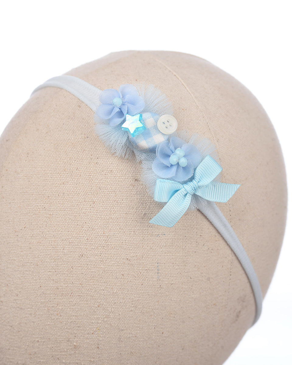 Elloria Tulle Headband in Blue