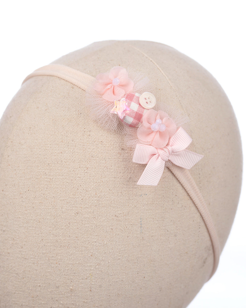 Elloria Tulle Headband in Pink