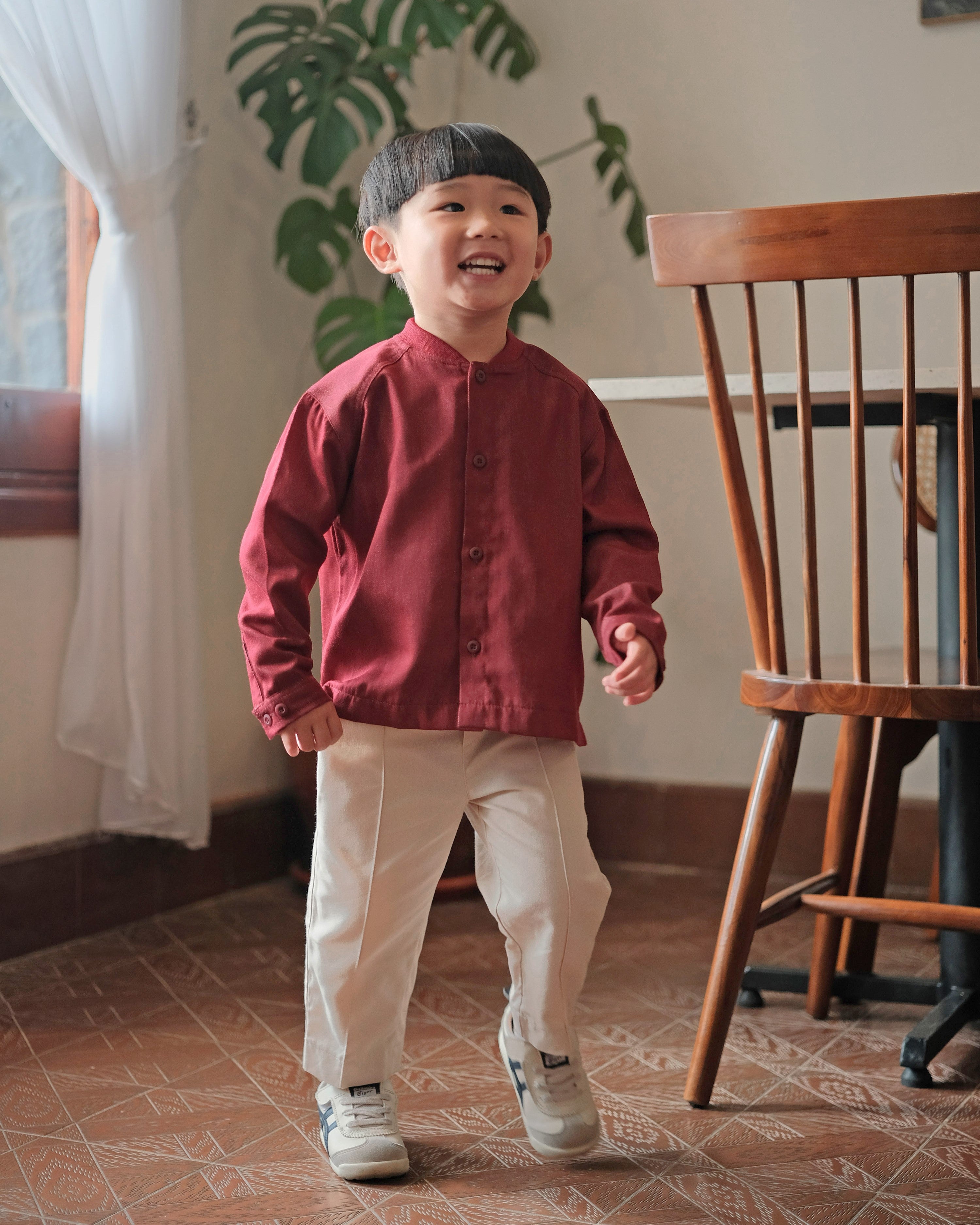 Crimson Boy Shirt in Maroon