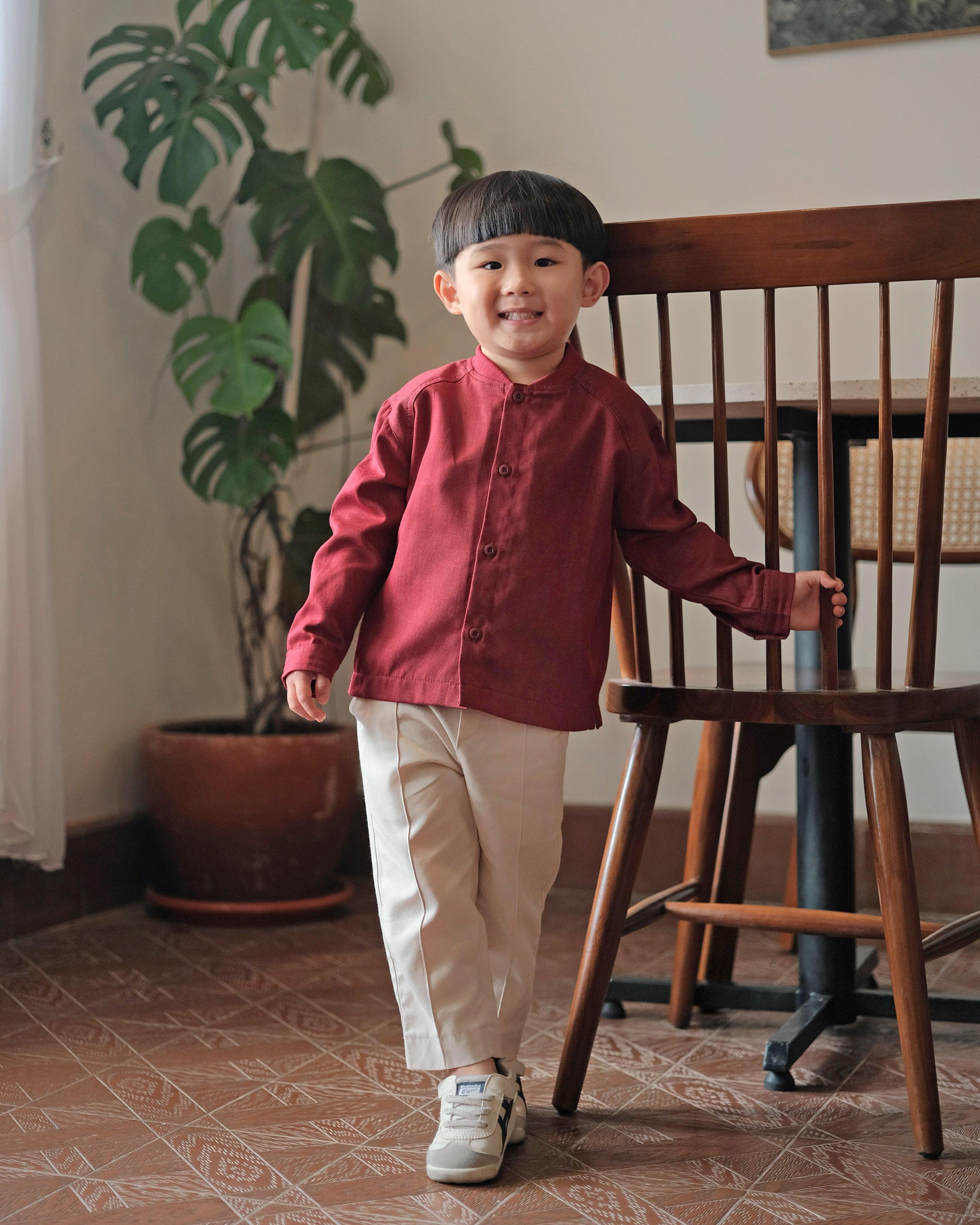 Crimson Boy Shirt in Maroon