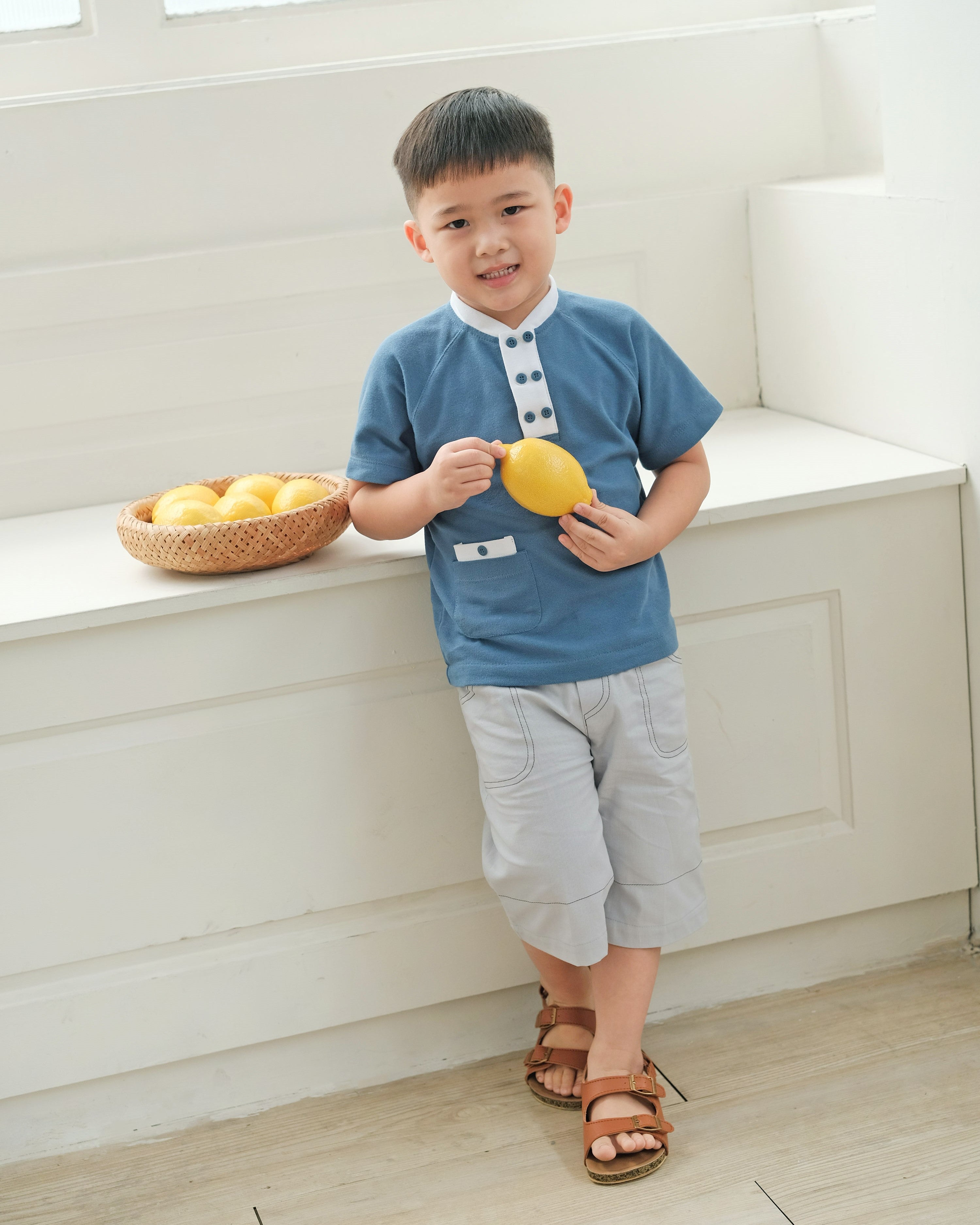 Summer Picnic Boy Package in Steel Blue