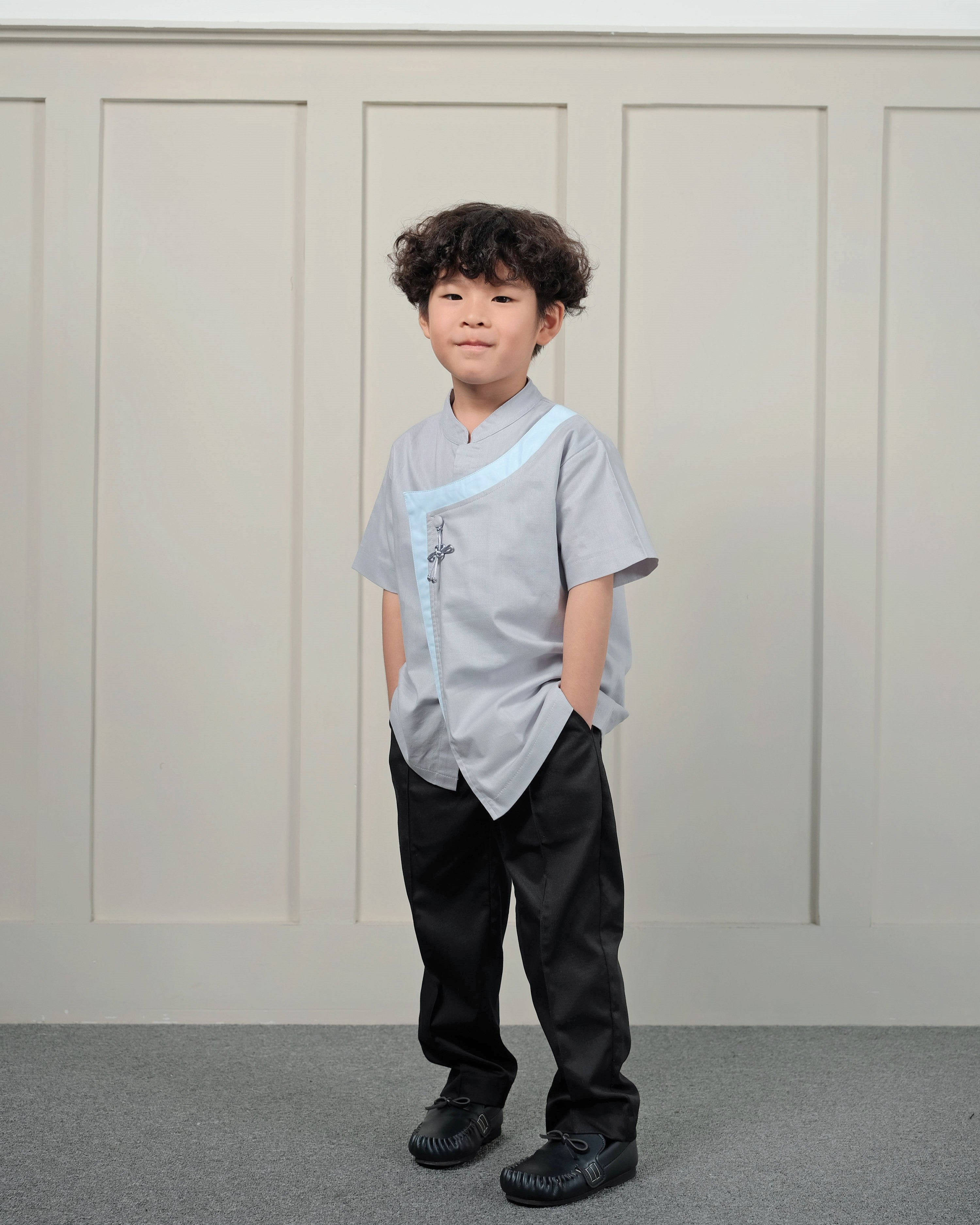 Han Qipao Shirt in Ash Grey