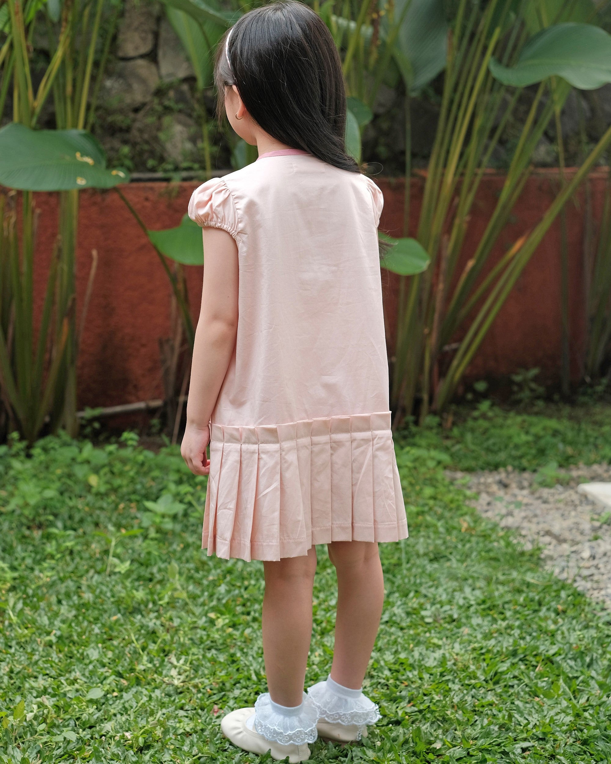 Ruby Pleated Dress in Pink