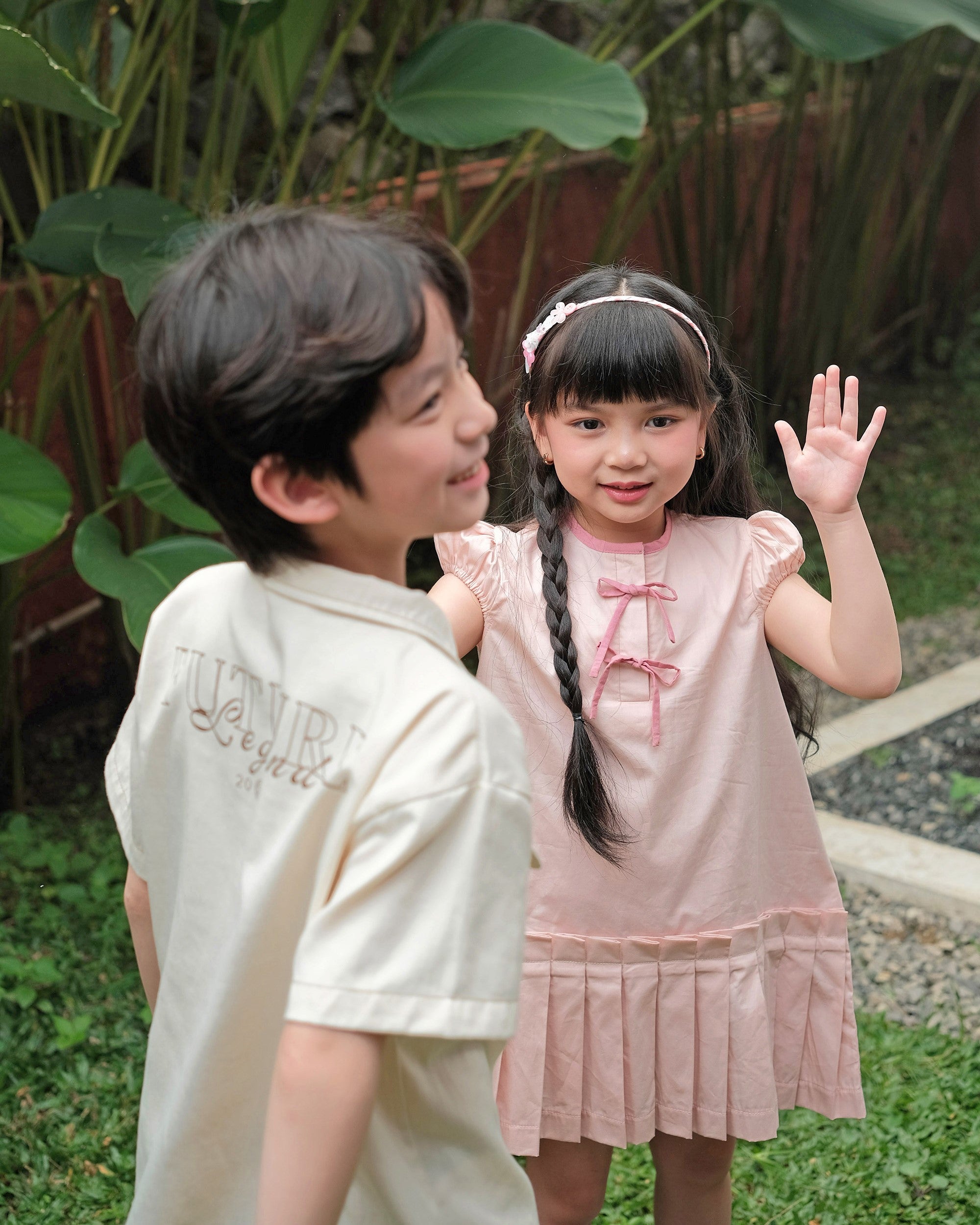 Ruby Pleated Dress in Pink