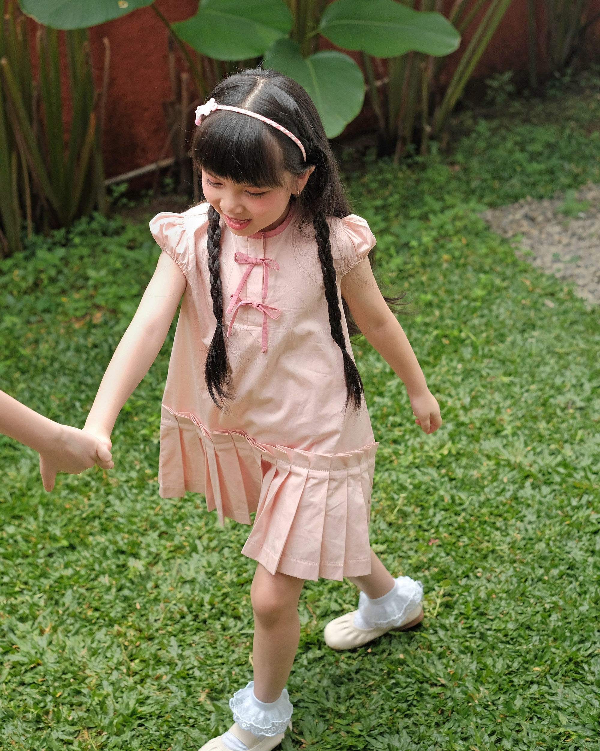 Ruby Pleated Dress in Pink