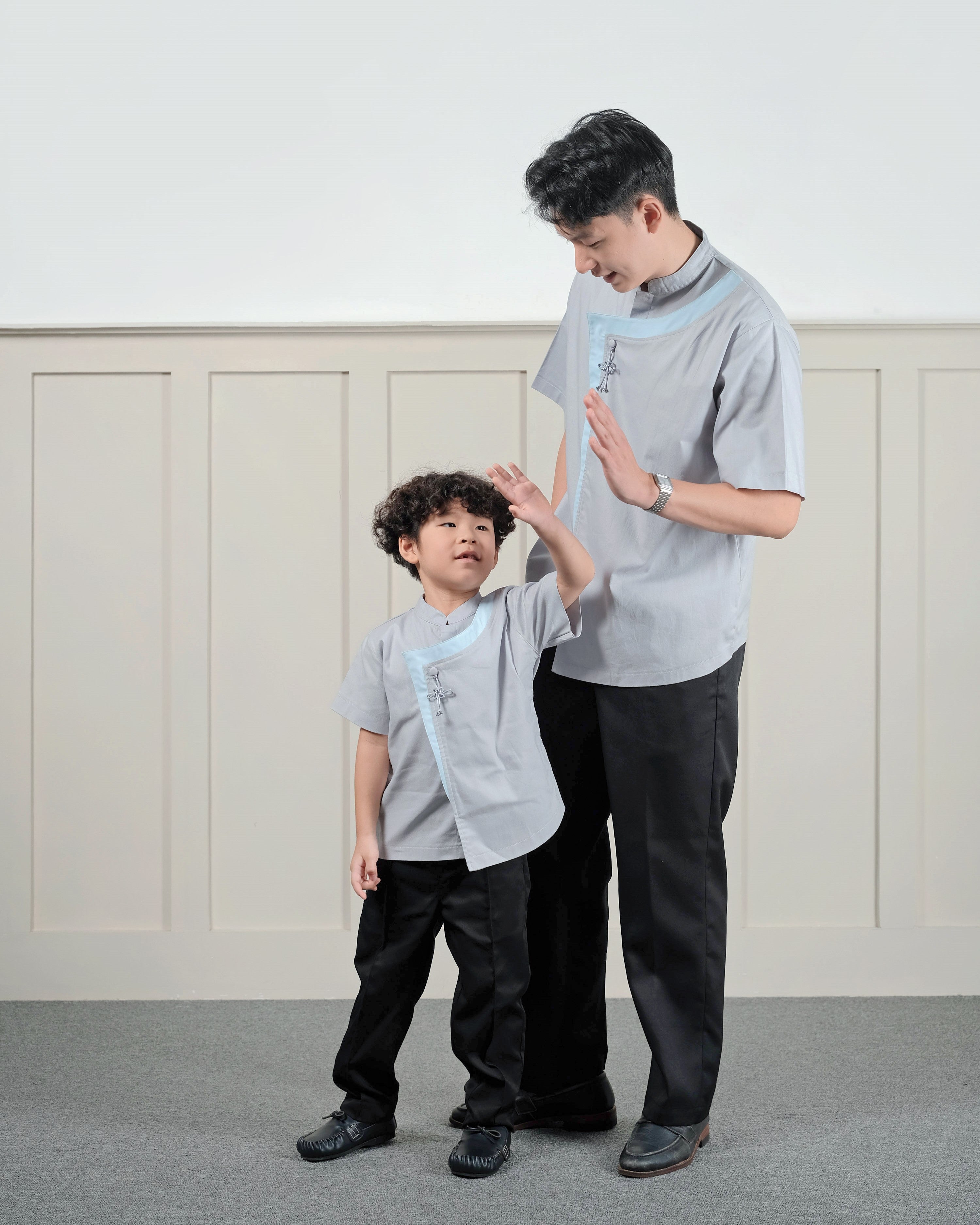 Mr. Han Qipao Shirt in Ash Grey