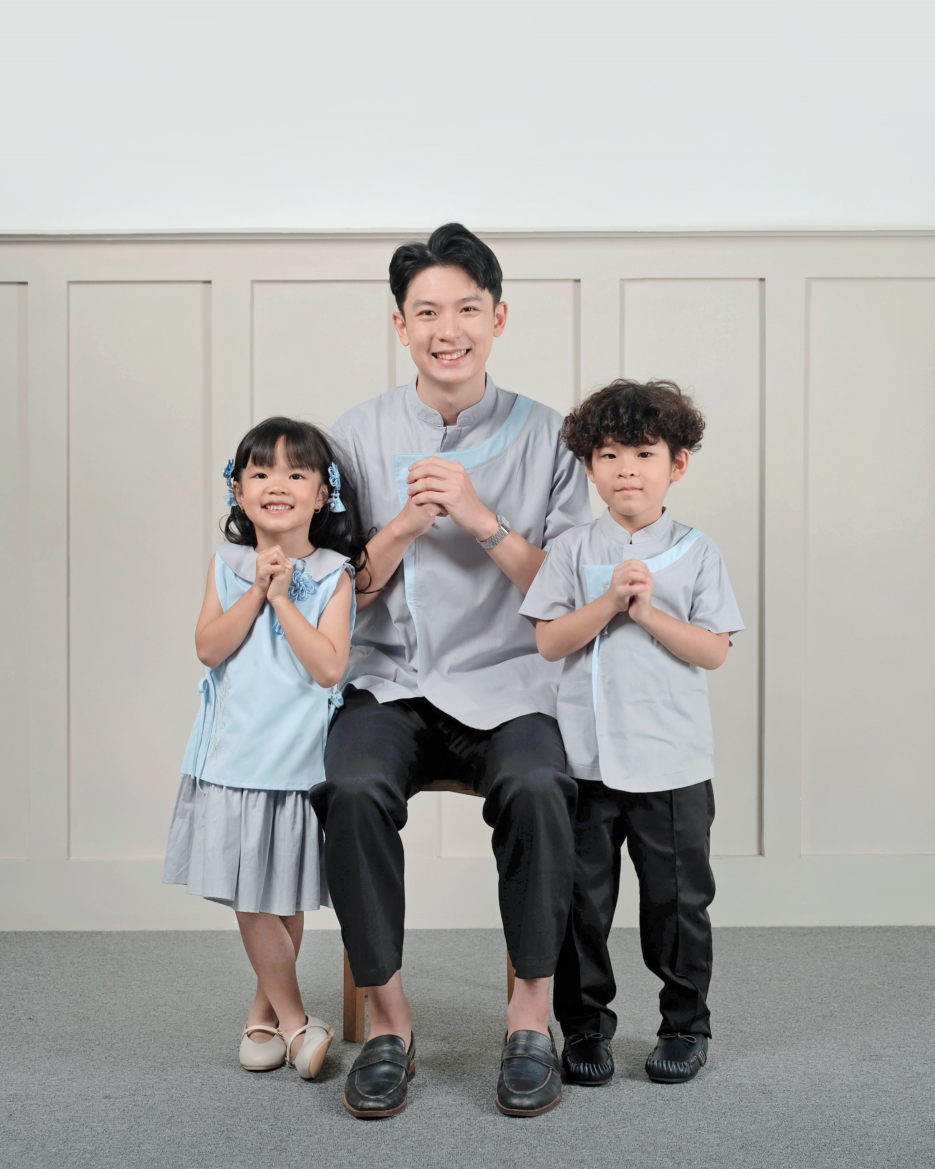 Mr. Han Qipao Shirt in Ash Grey