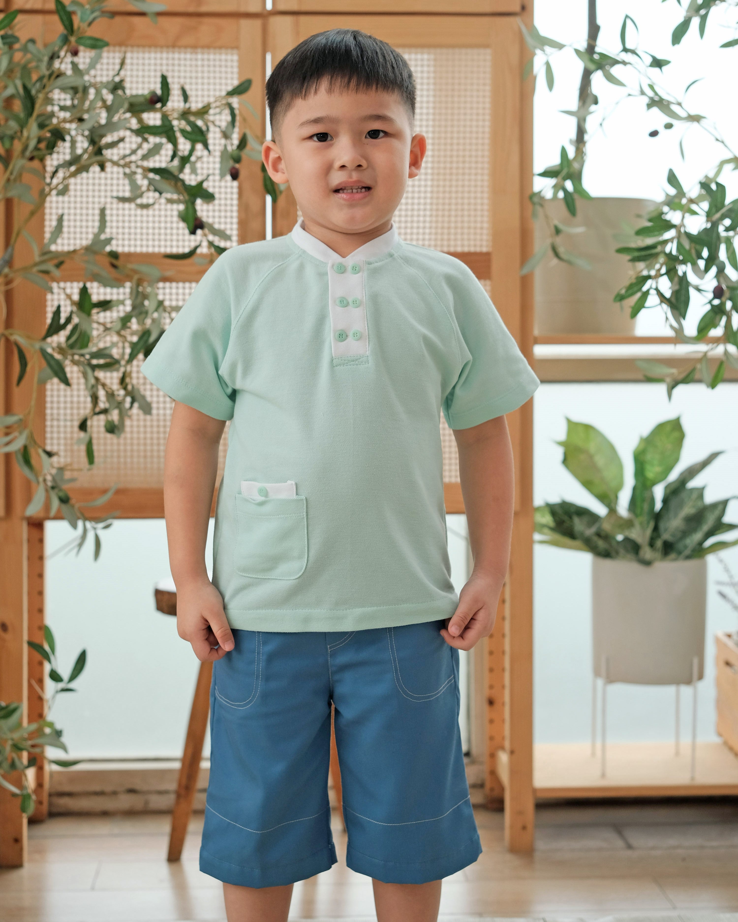 Hunter Pocket Polo Shirt in Aqua Haze