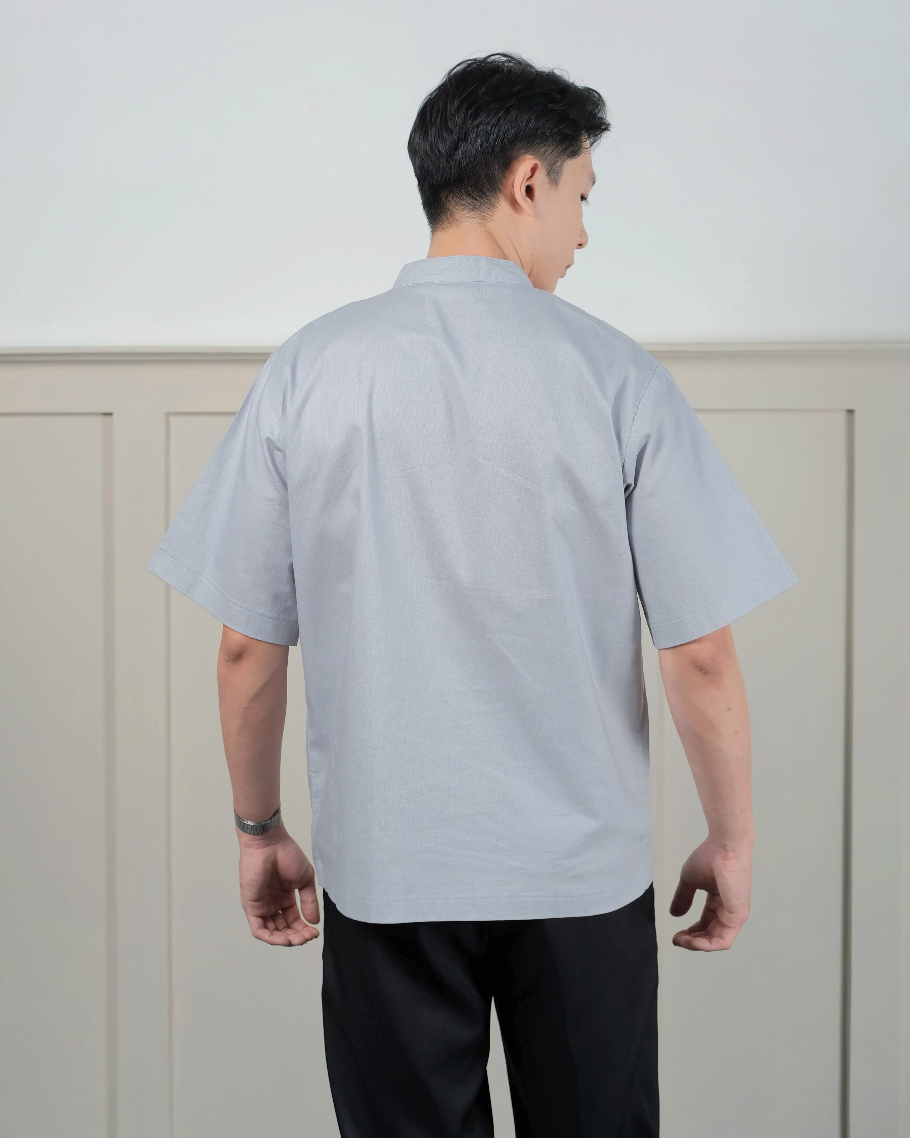 Mr. Han Qipao Shirt in Ash Grey