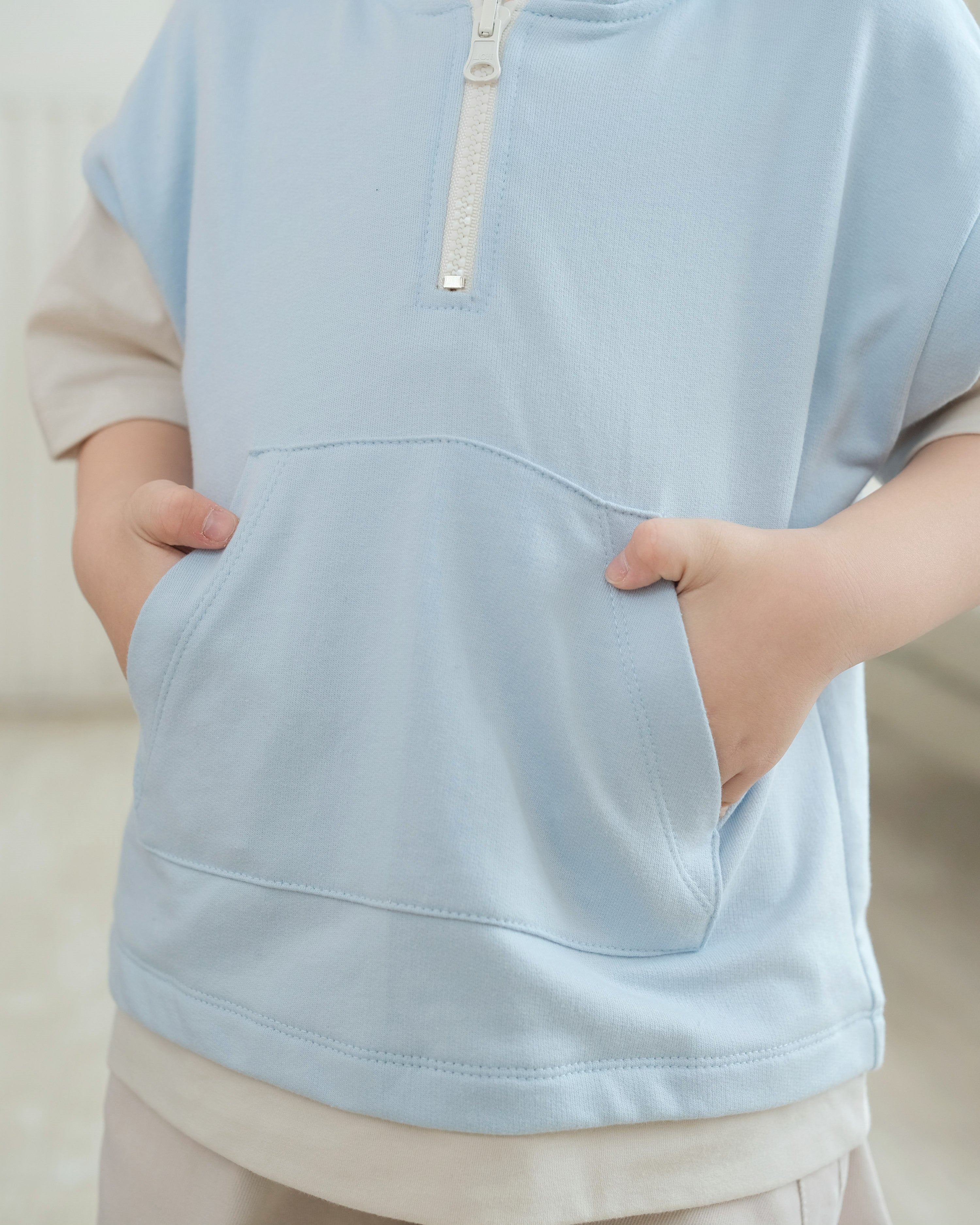 Toffee Twist Hoodie Tee in Sky Blue