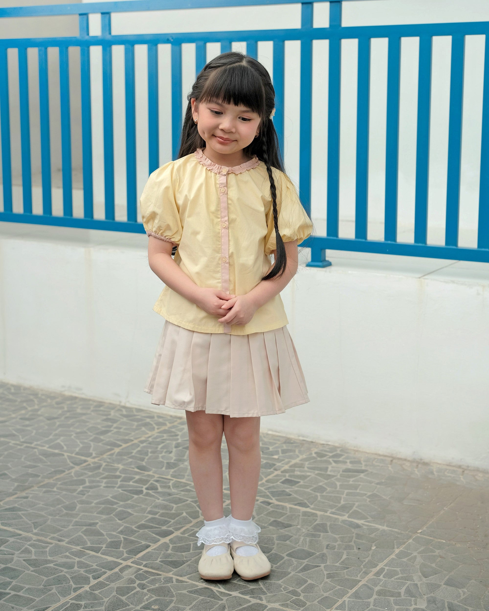 Lea Puffy Blouse in Yellow