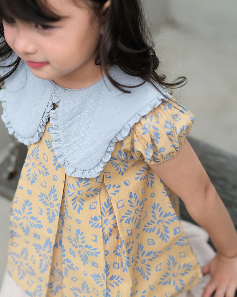 Lestari Batik Collar Blouse in Yellow