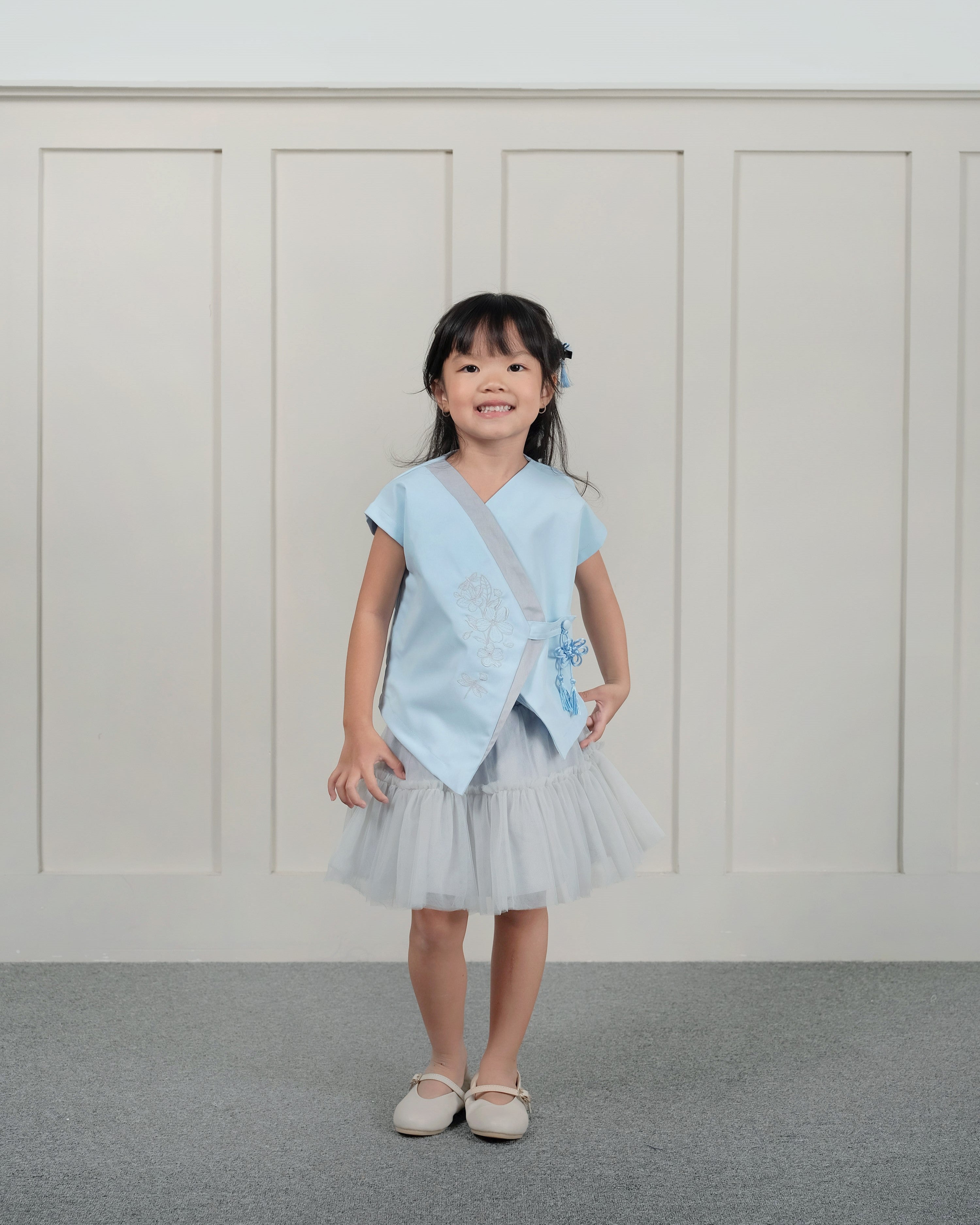 Tang Oriental Blazer in Sky Blue