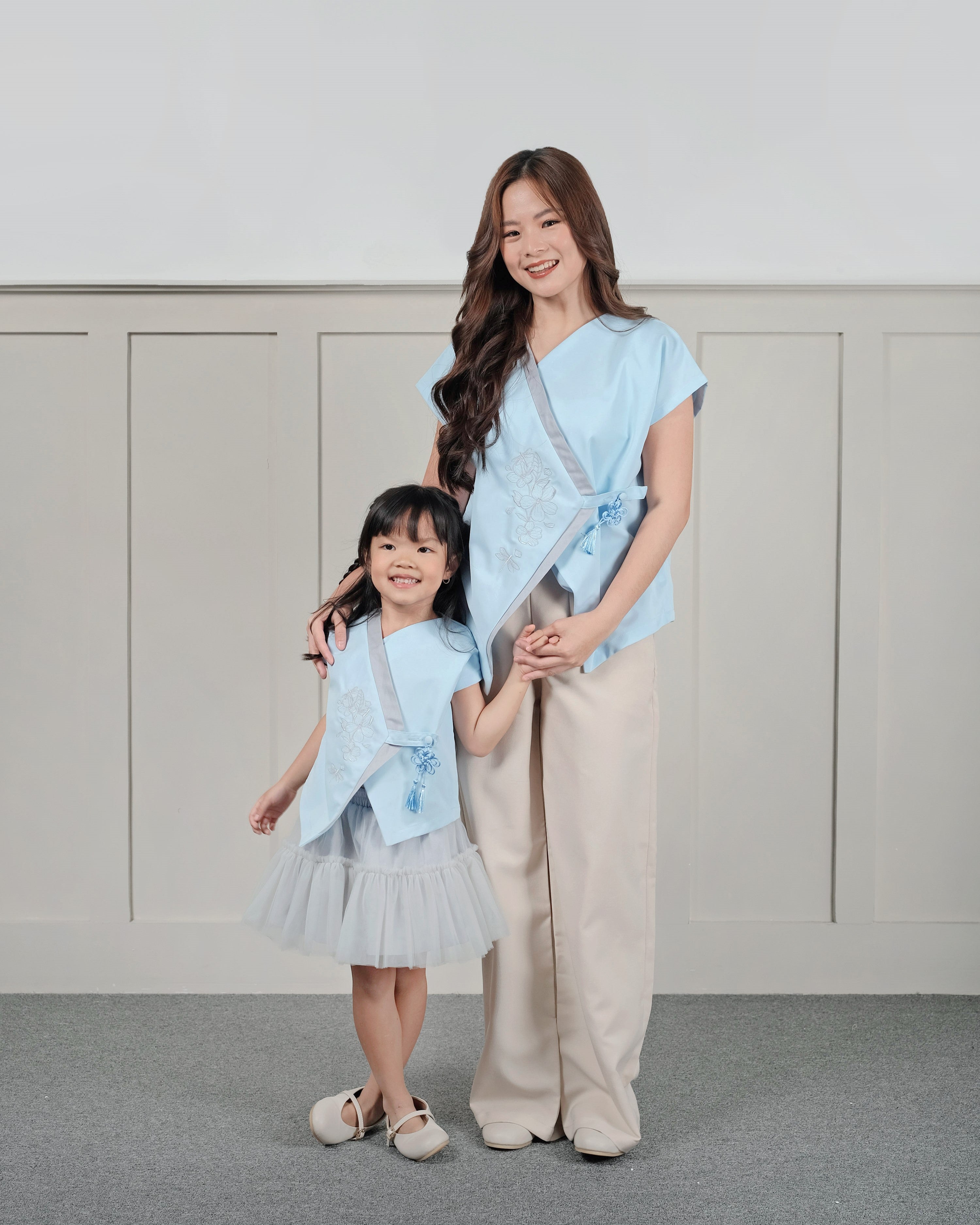 Tang Oriental Blazer in Sky Blue