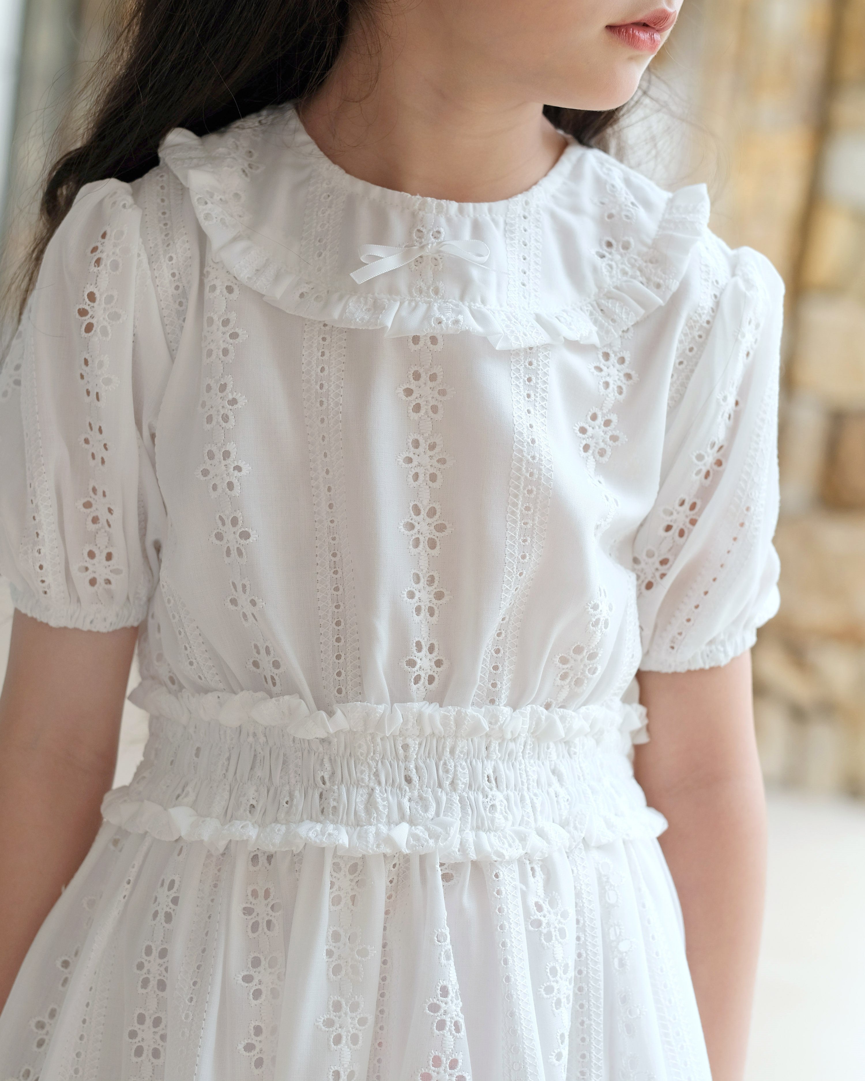 Alethea Smock Dress in White