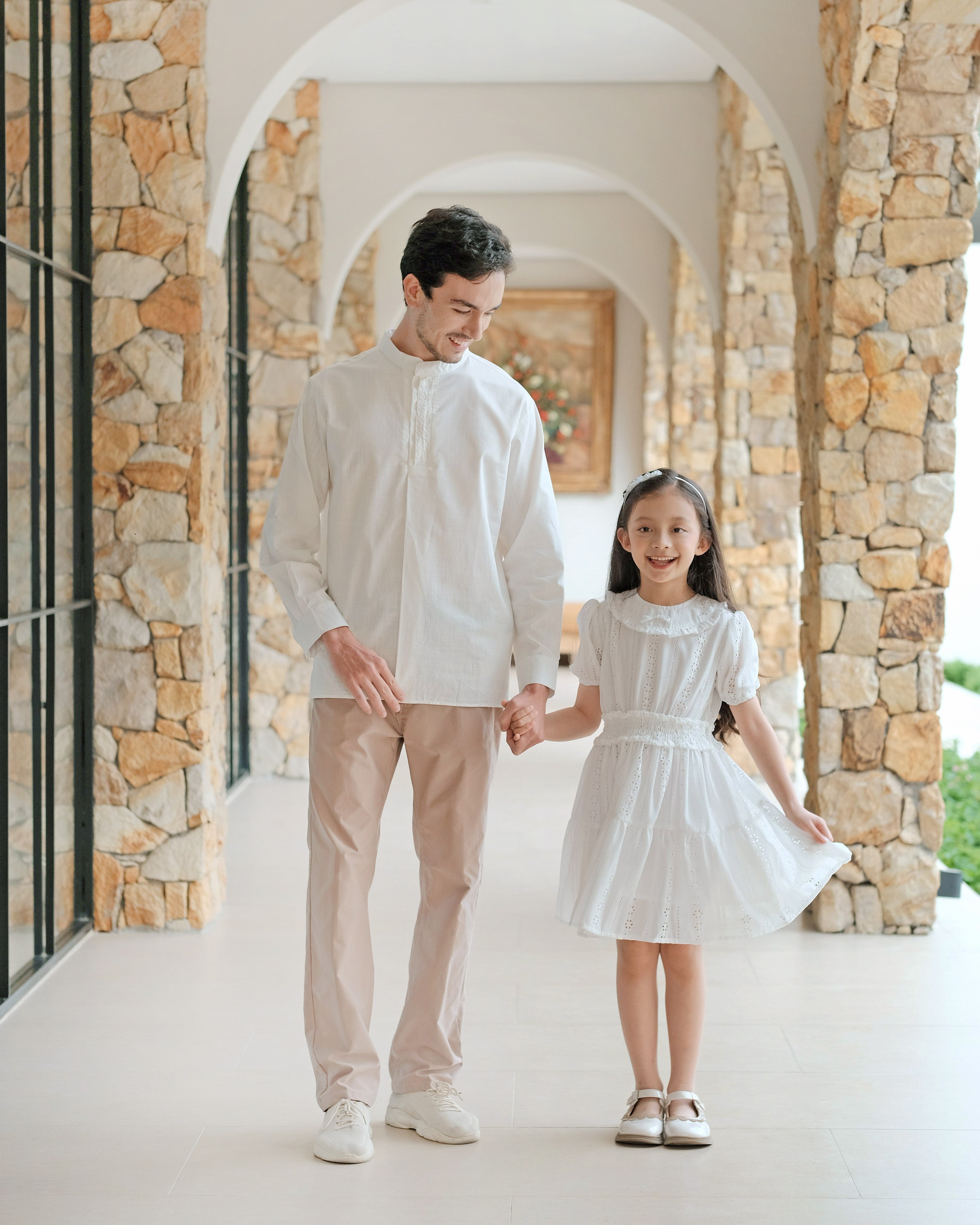 Alethea Smock Dress in White
