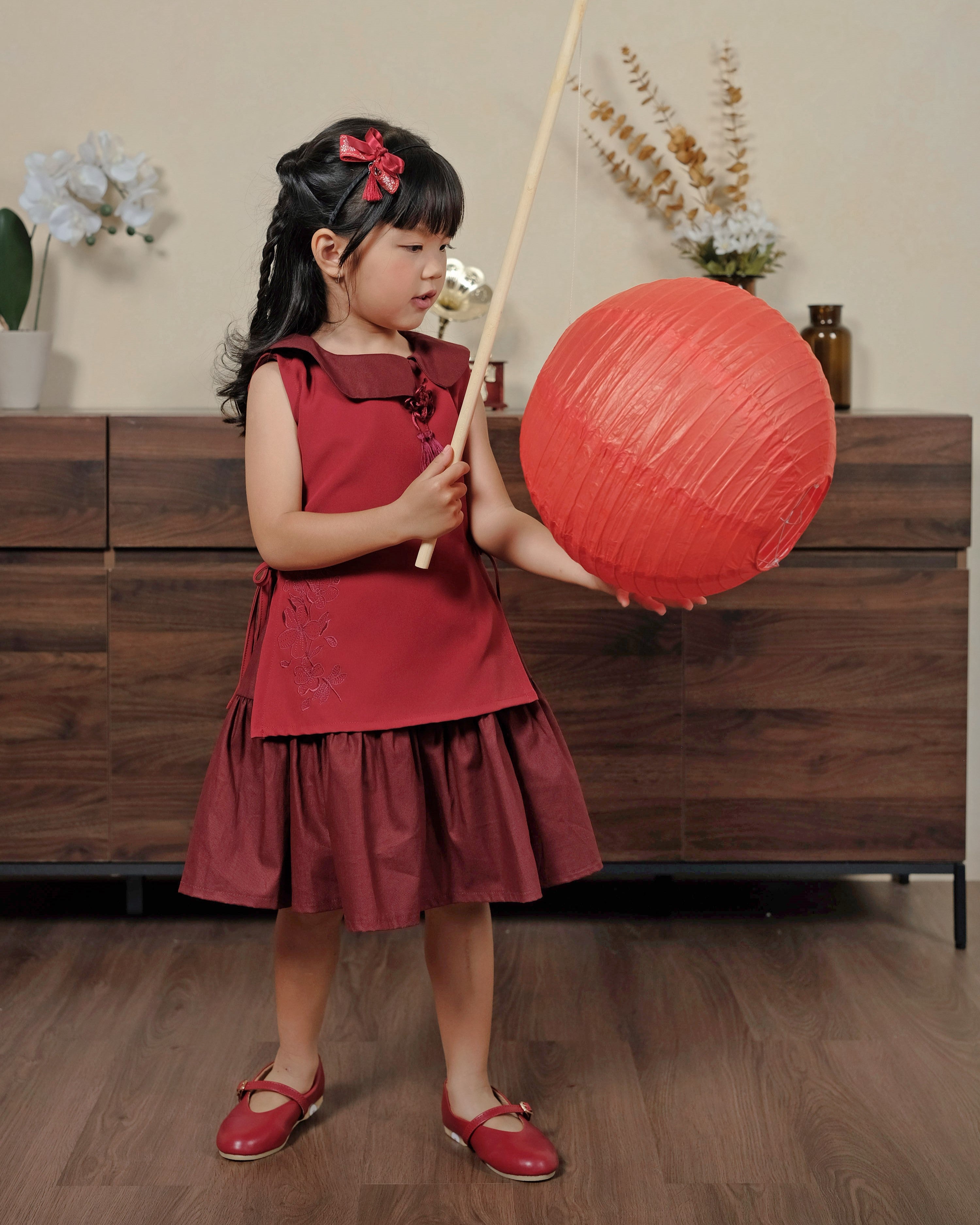 Wei Oriental Dress in Maroon