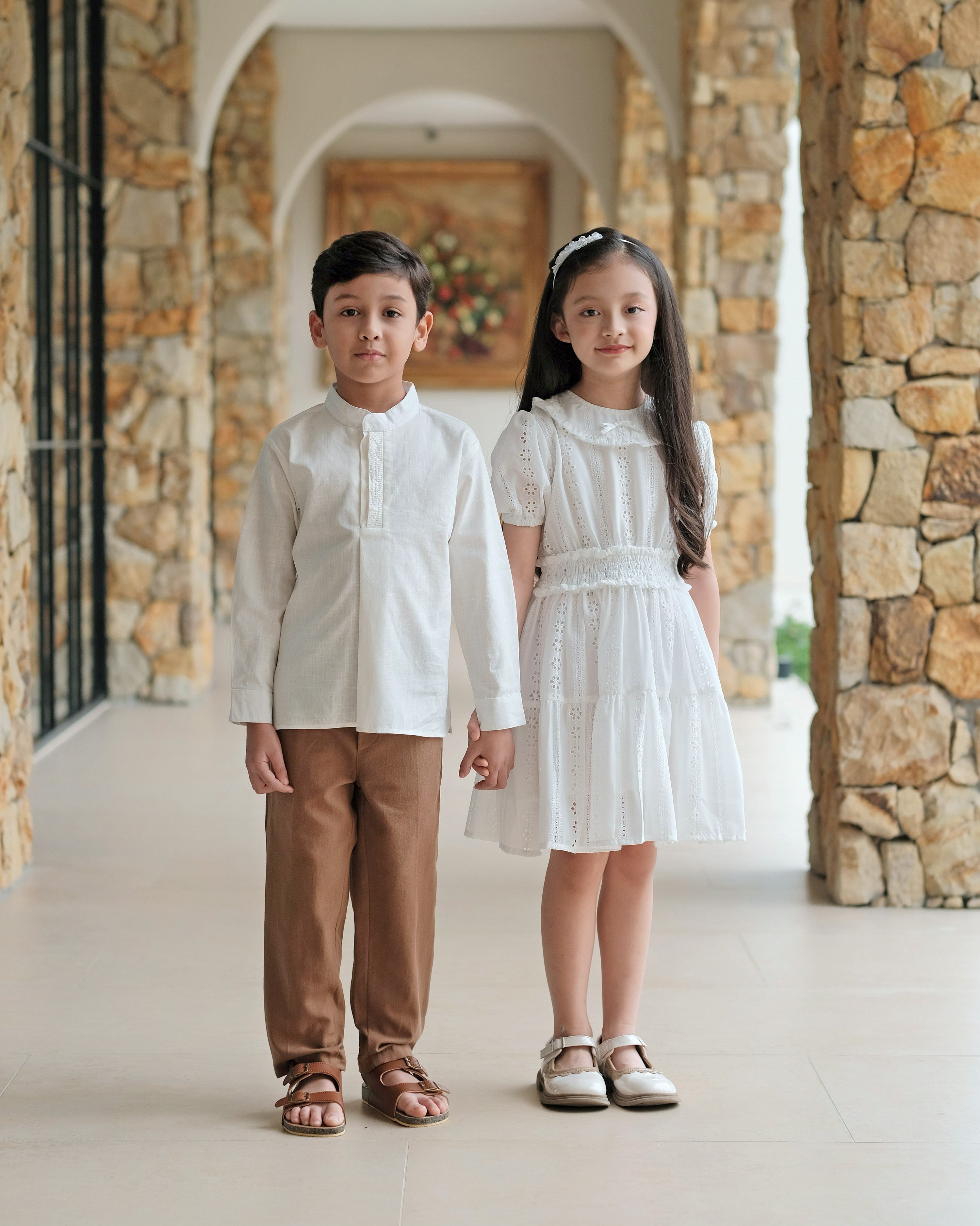Alethea Smock Dress in White