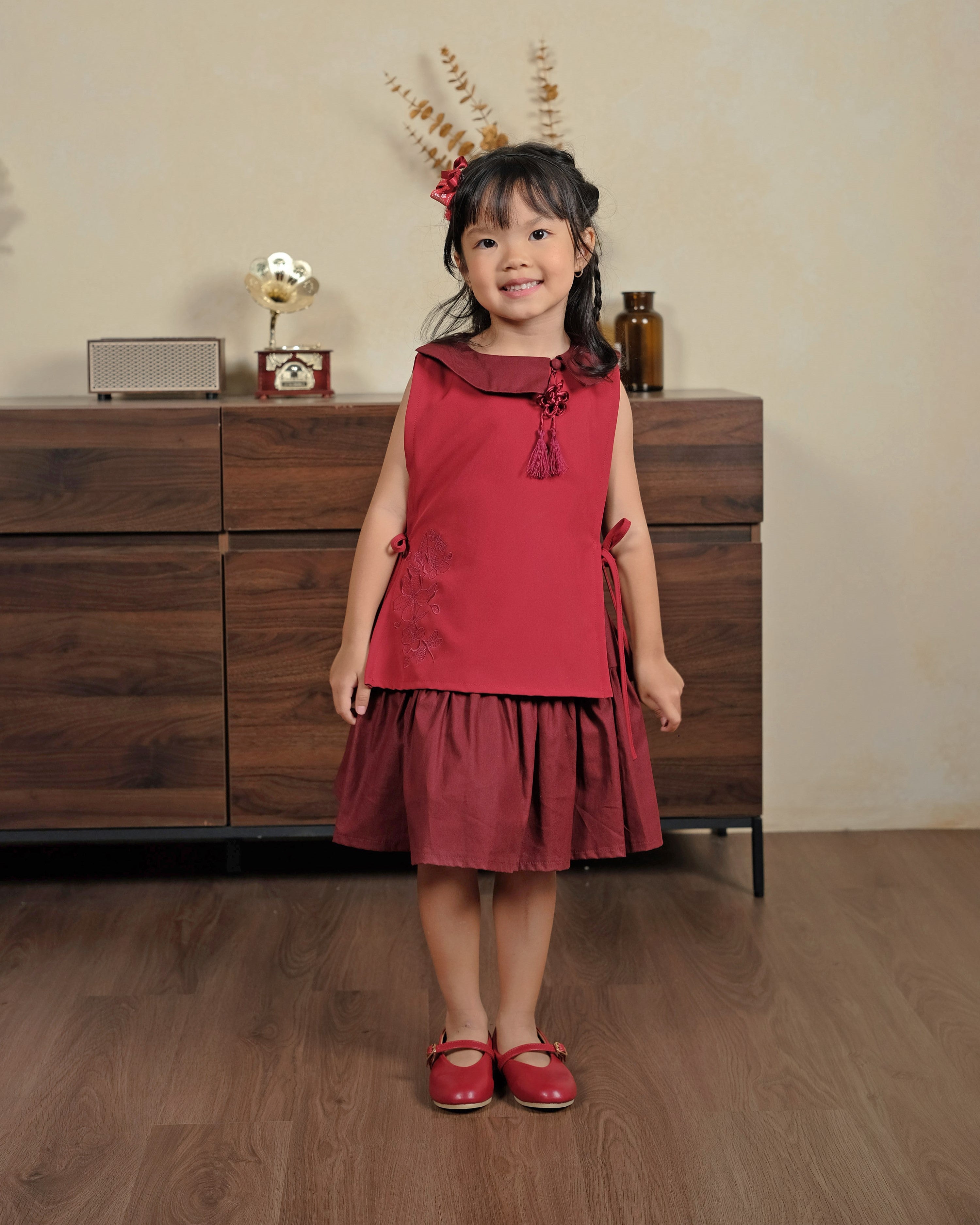 Wei Oriental Dress in Maroon
