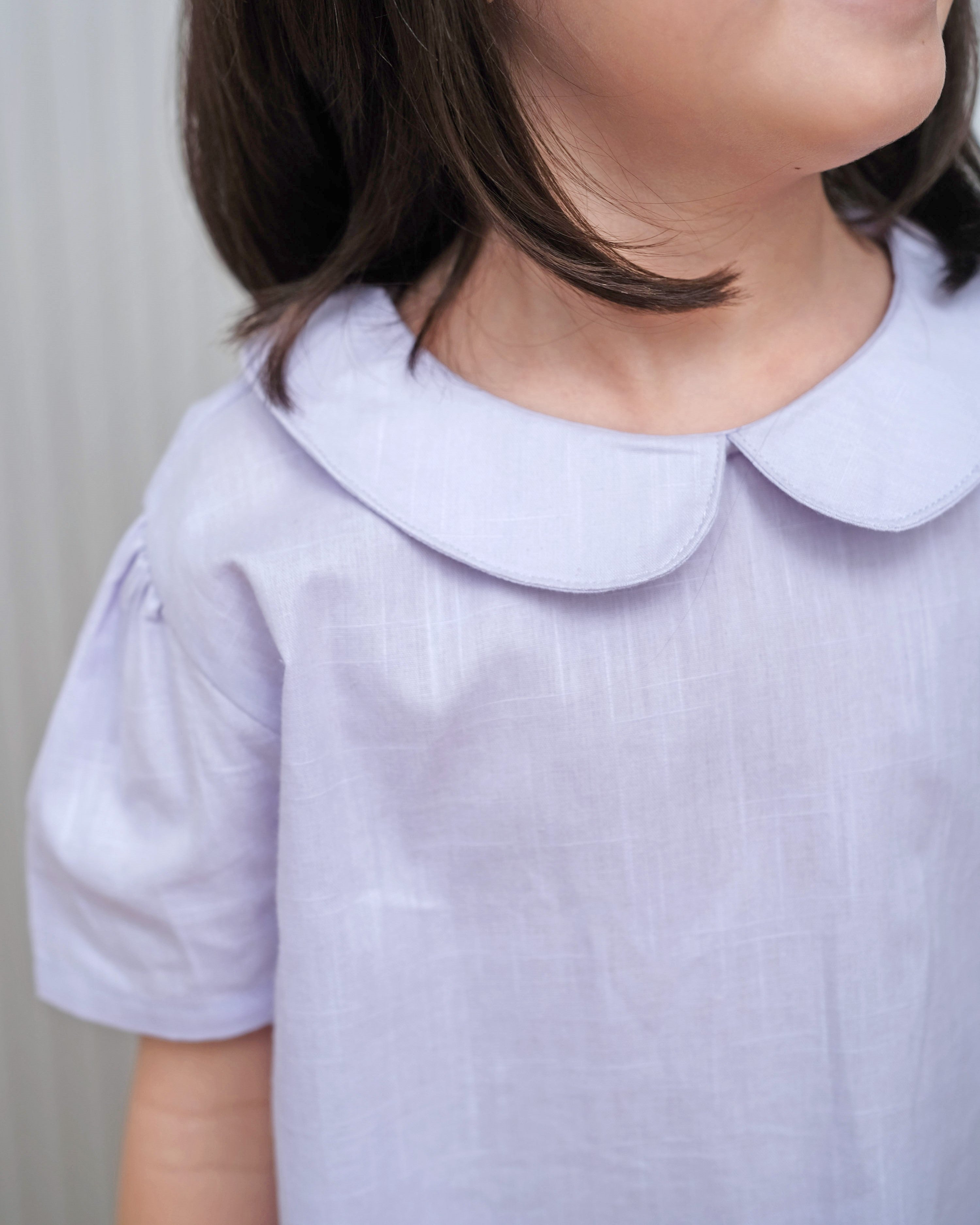 Basic : Peterpan Collar Top in Lilac