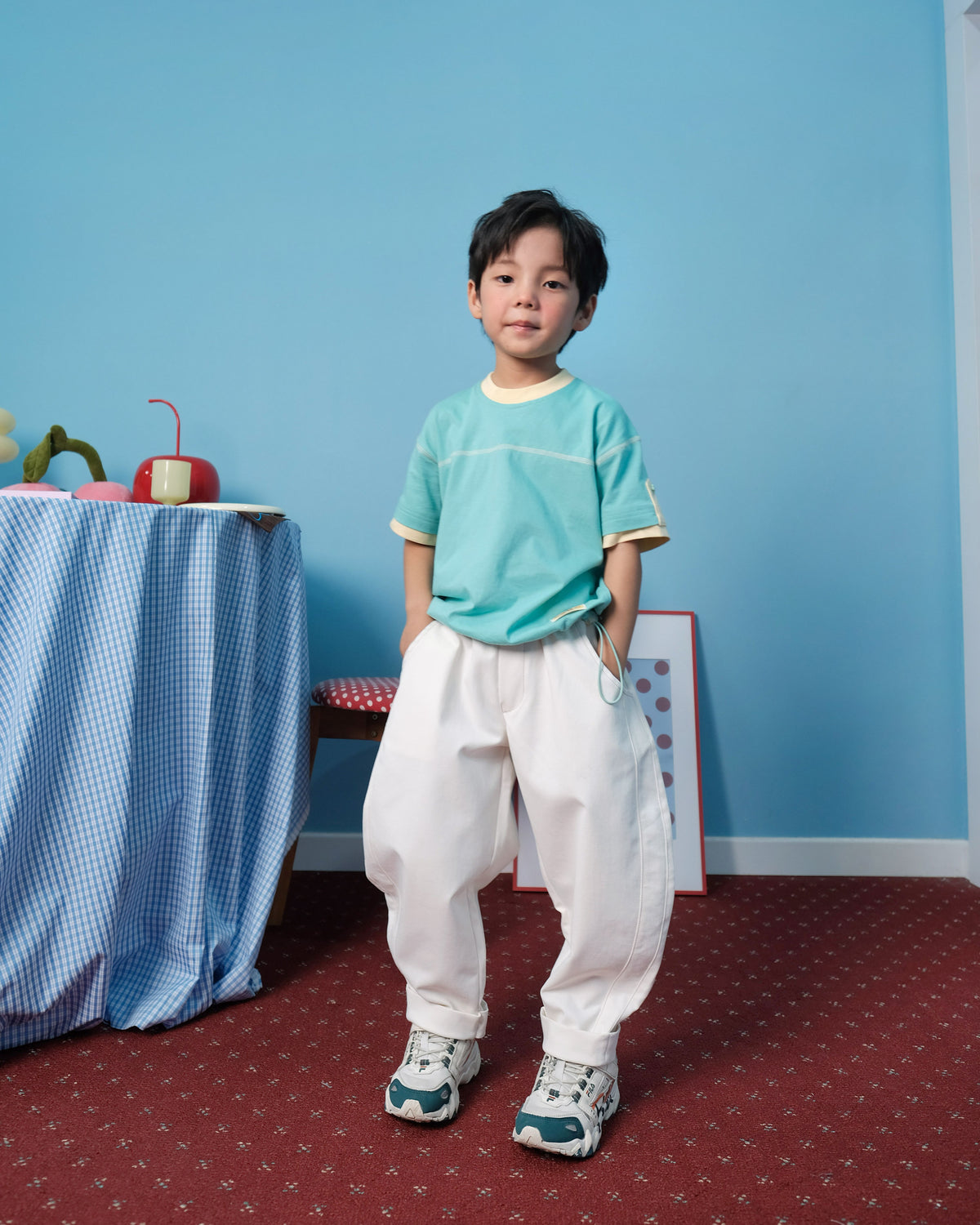 Ziko Contrast T-Shirt in Aqua