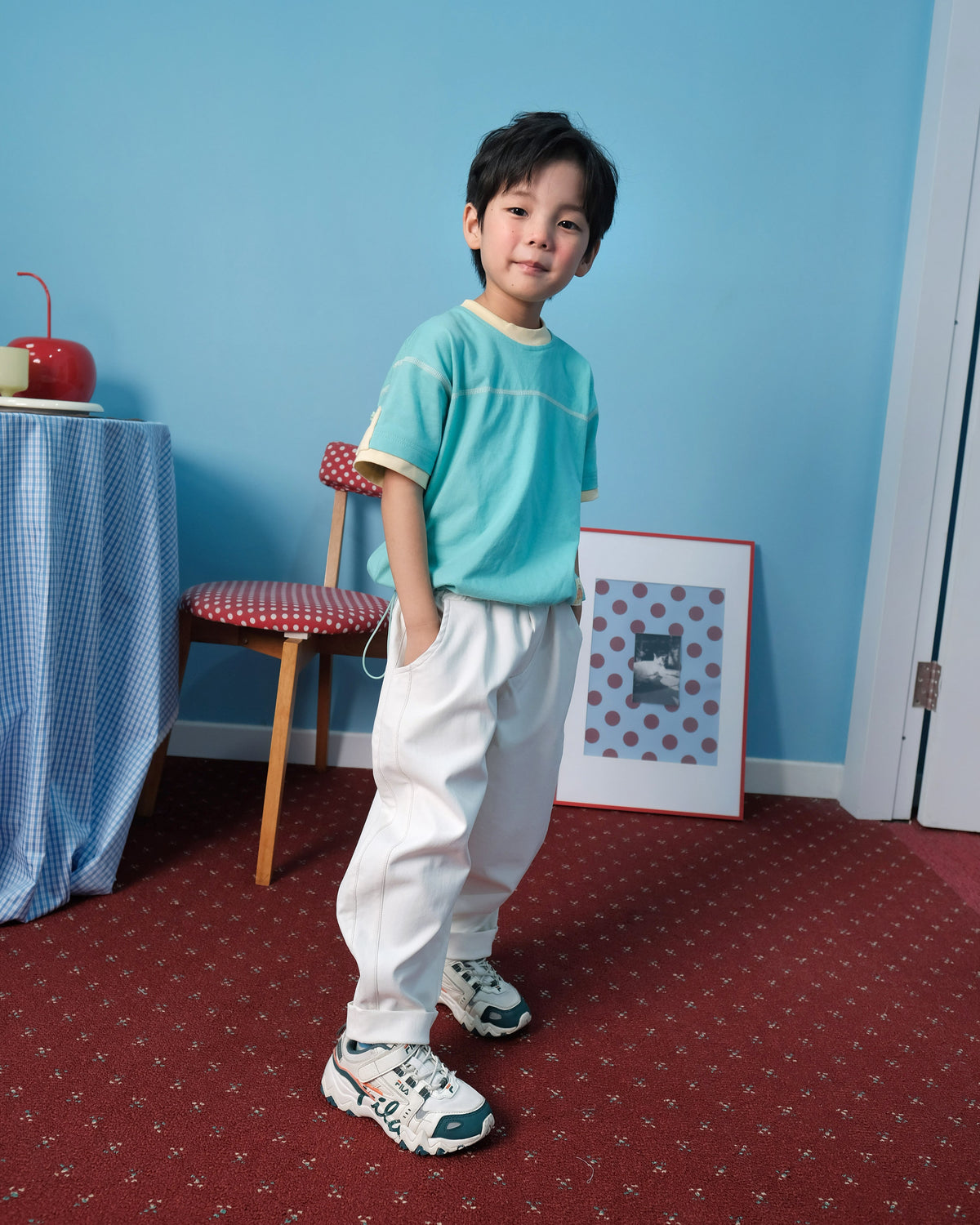 Ziko Contrast T-Shirt in Aqua