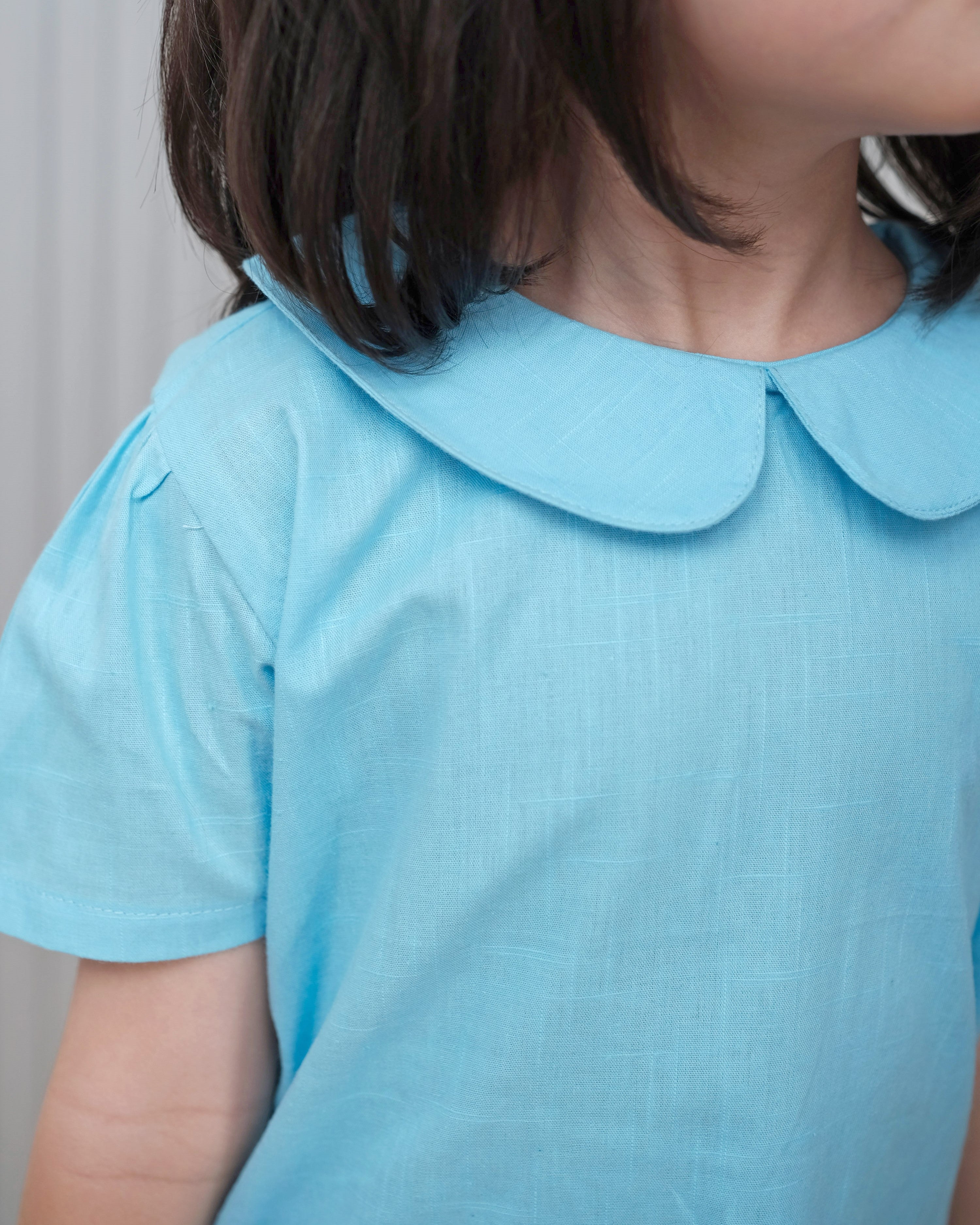 Basic : Peterpan Collar Top in Blue