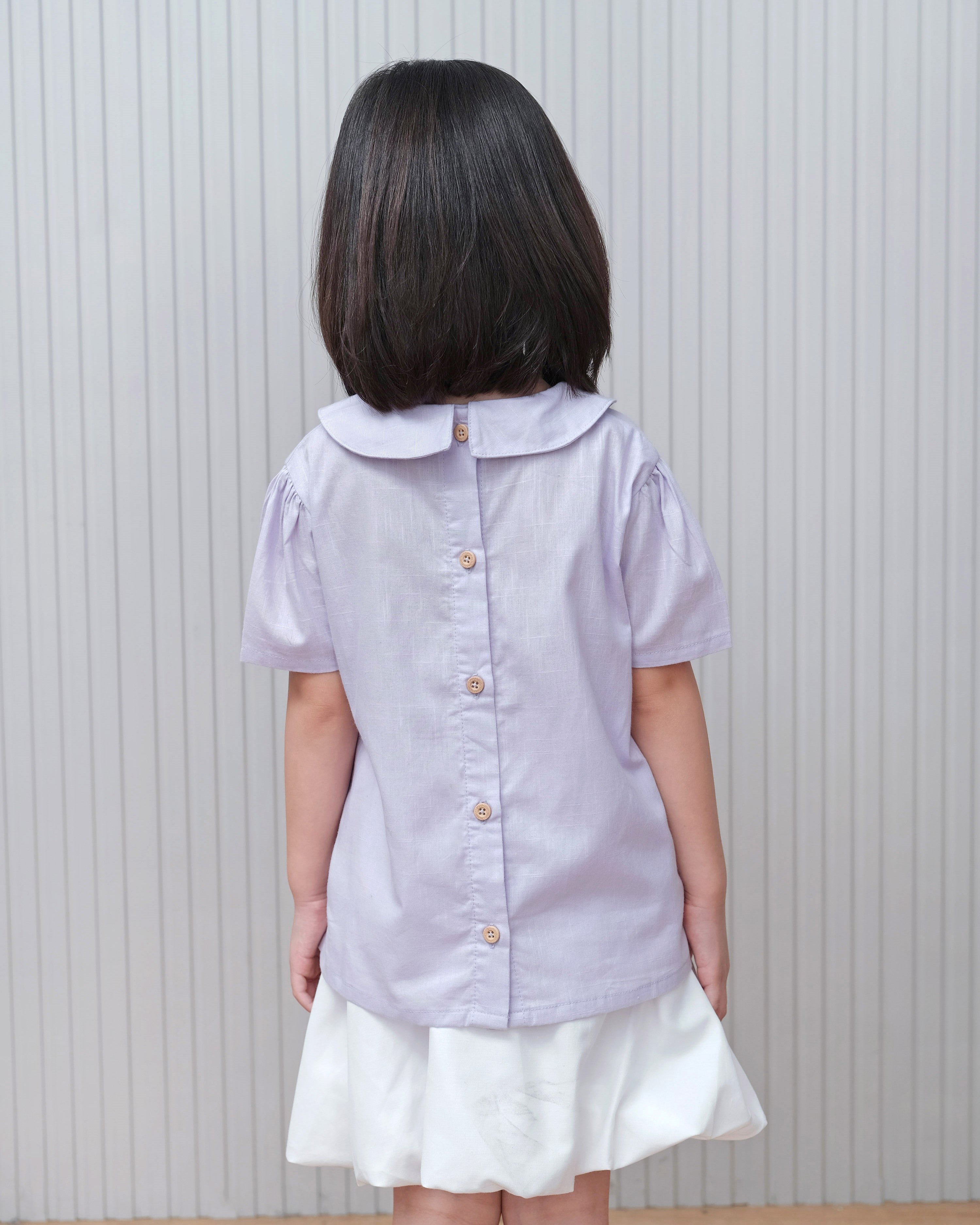 Basic : Peterpan Collar Top in Lilac