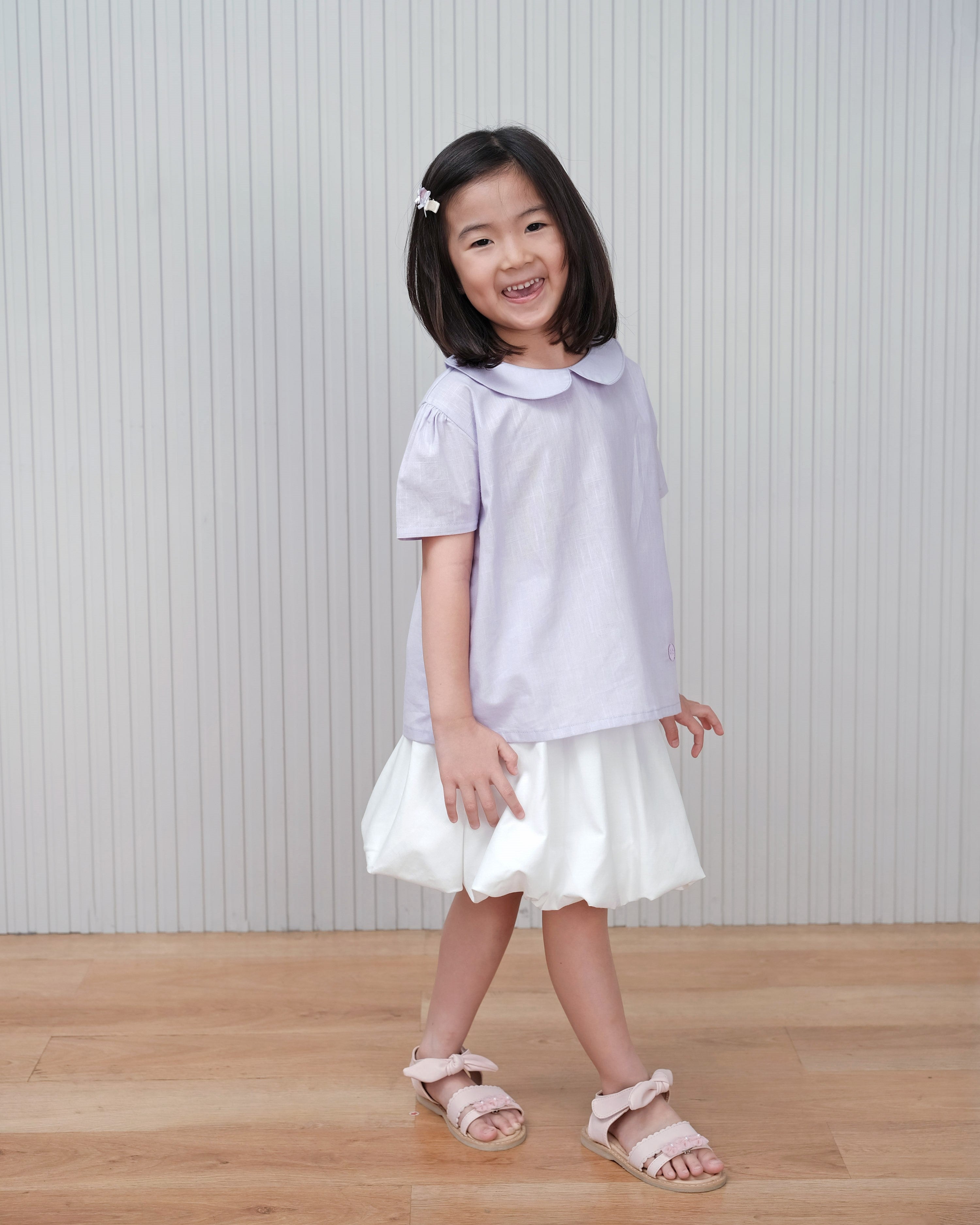 Basic : Peterpan Collar Top in Lilac