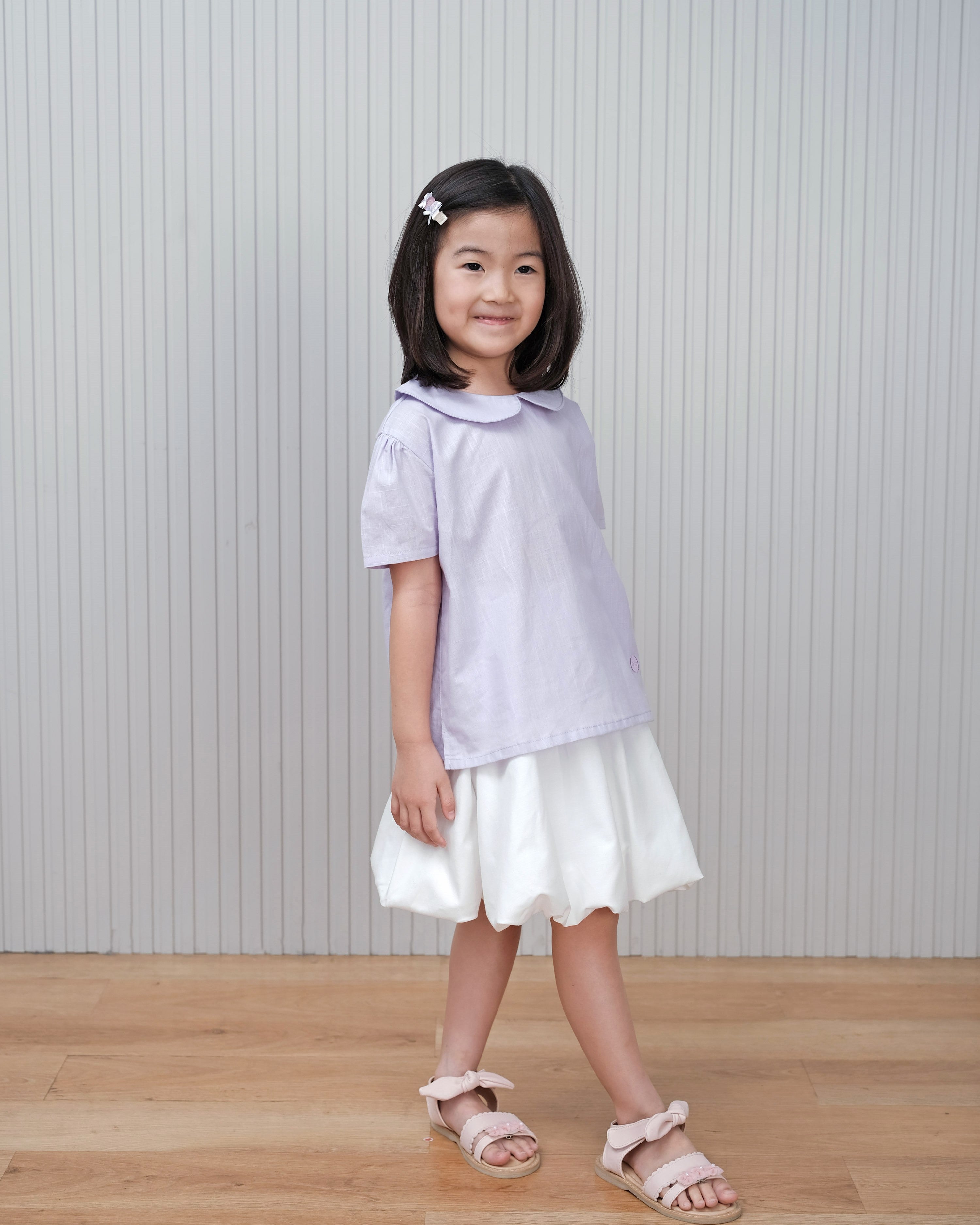 Basic : Peterpan Collar Top in Lilac