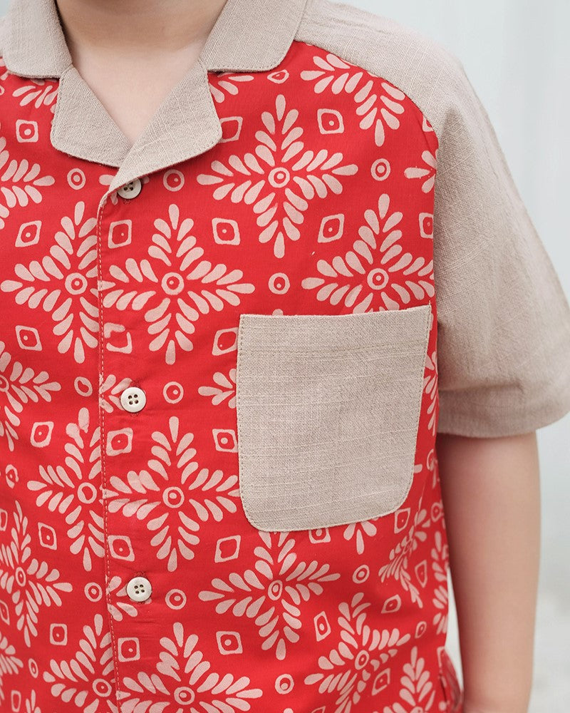 Alun Batik Shirt in Red