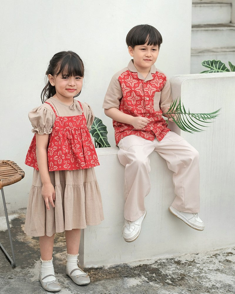 Alun Batik Shirt in Red