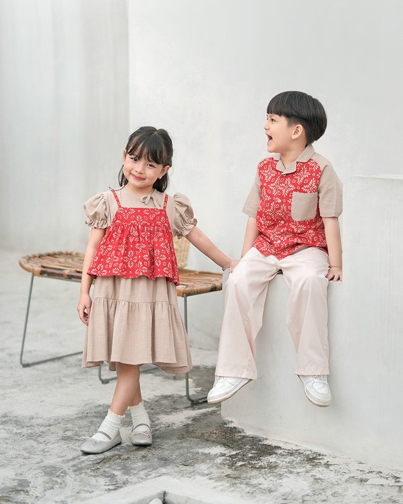 Alun Batik Shirt in Red