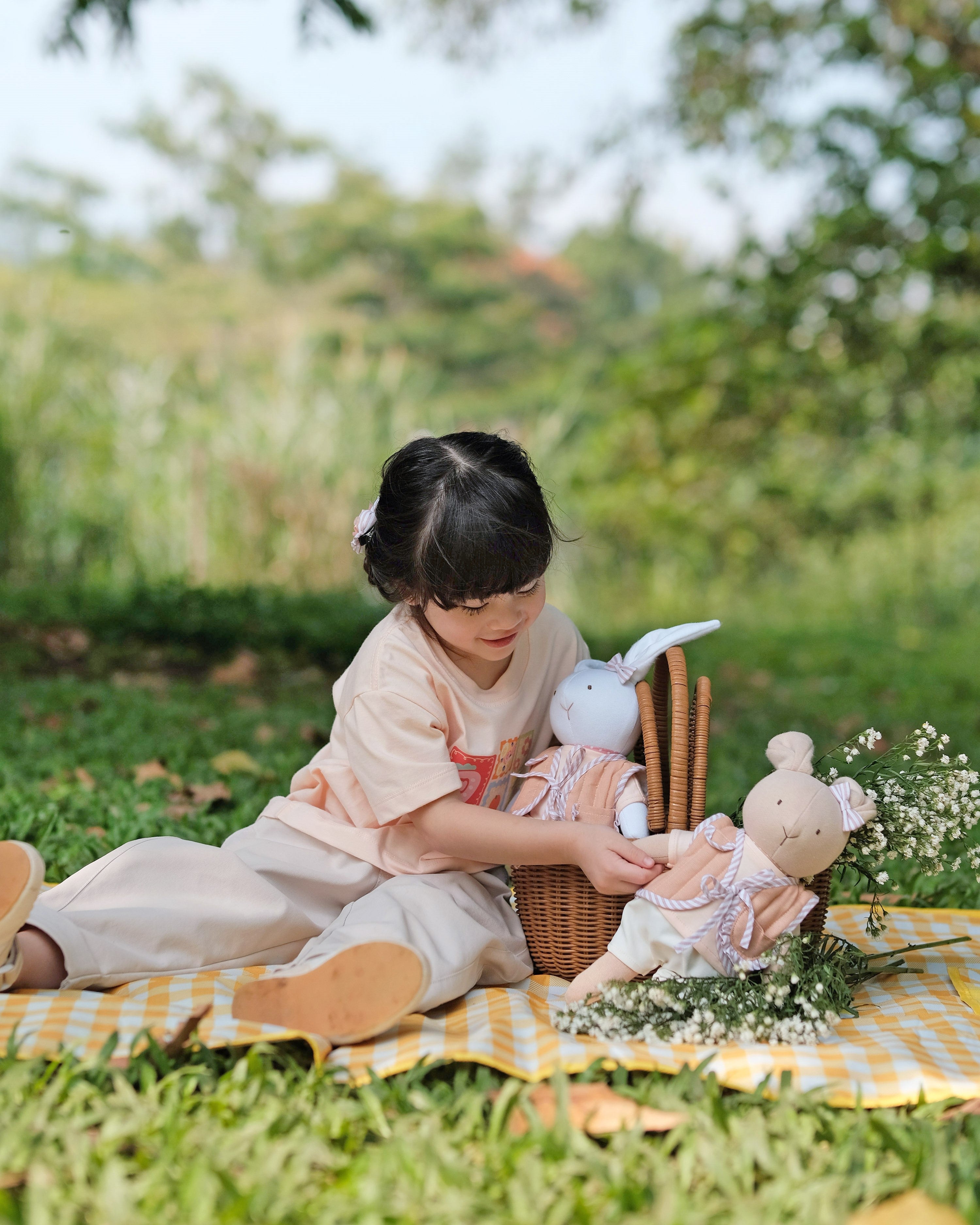 Lollie & Coco Bunny Doll in Quilted Vest