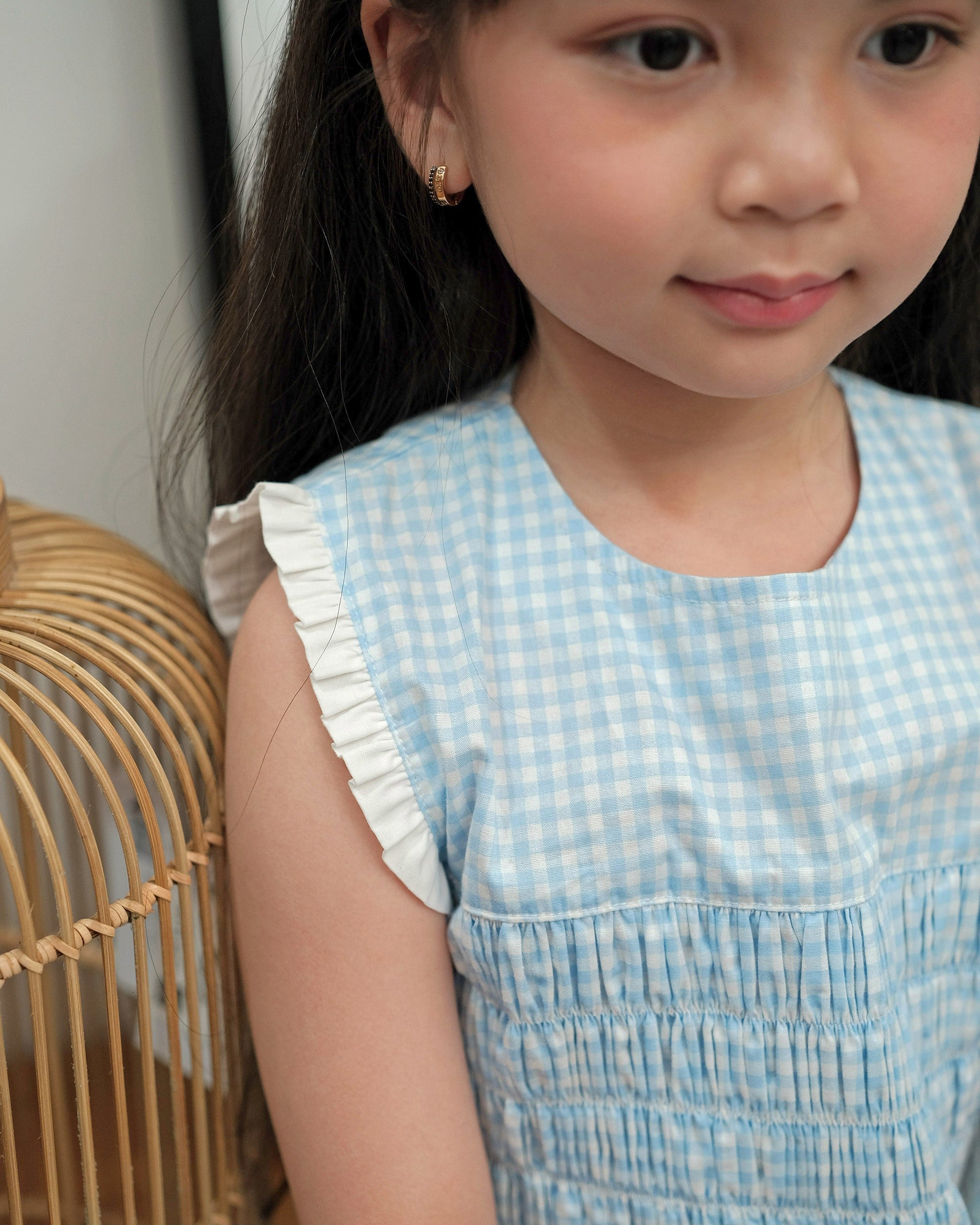 Carla Smock Blouse in Blue