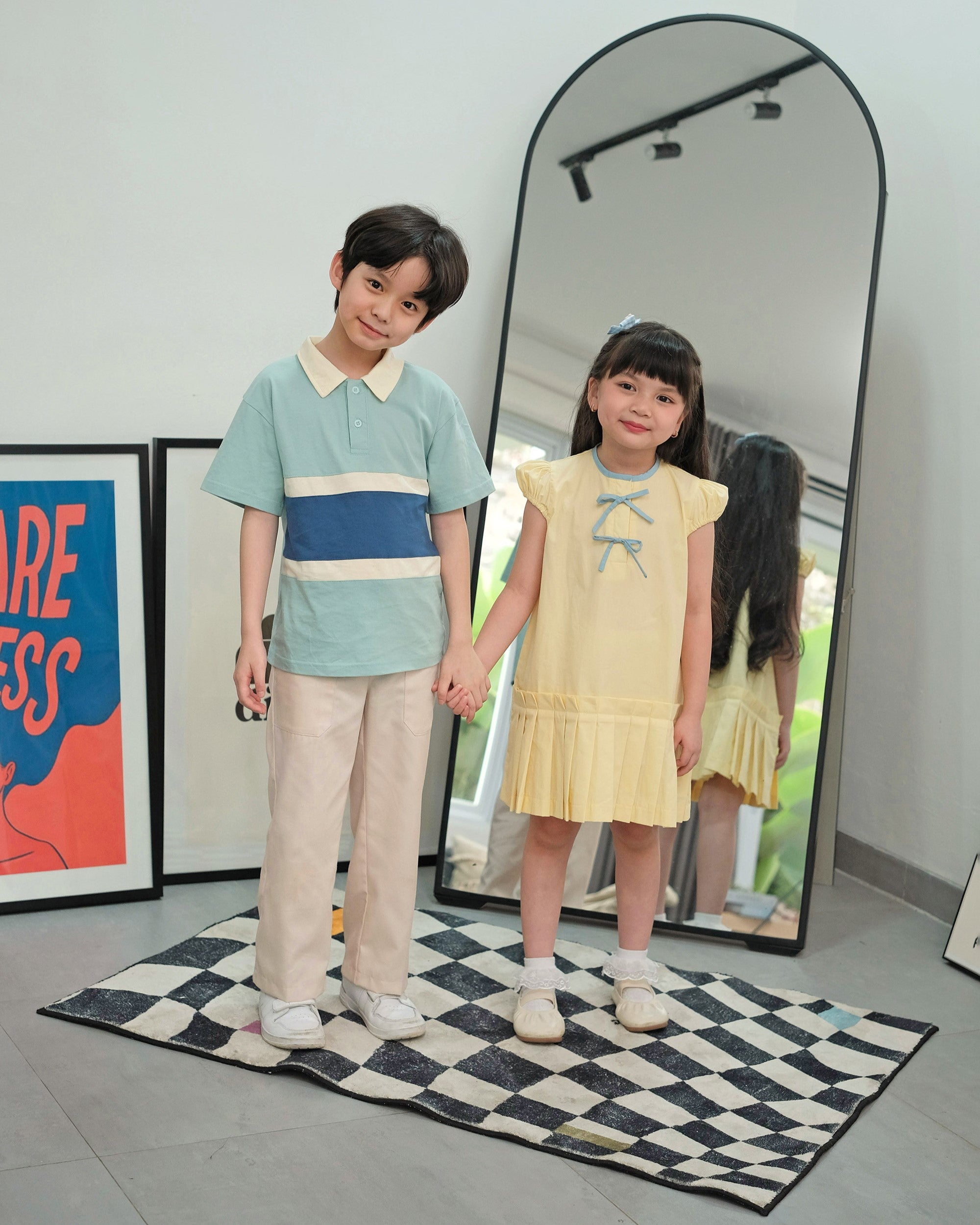 Ruby Pleated Dress in Yellow