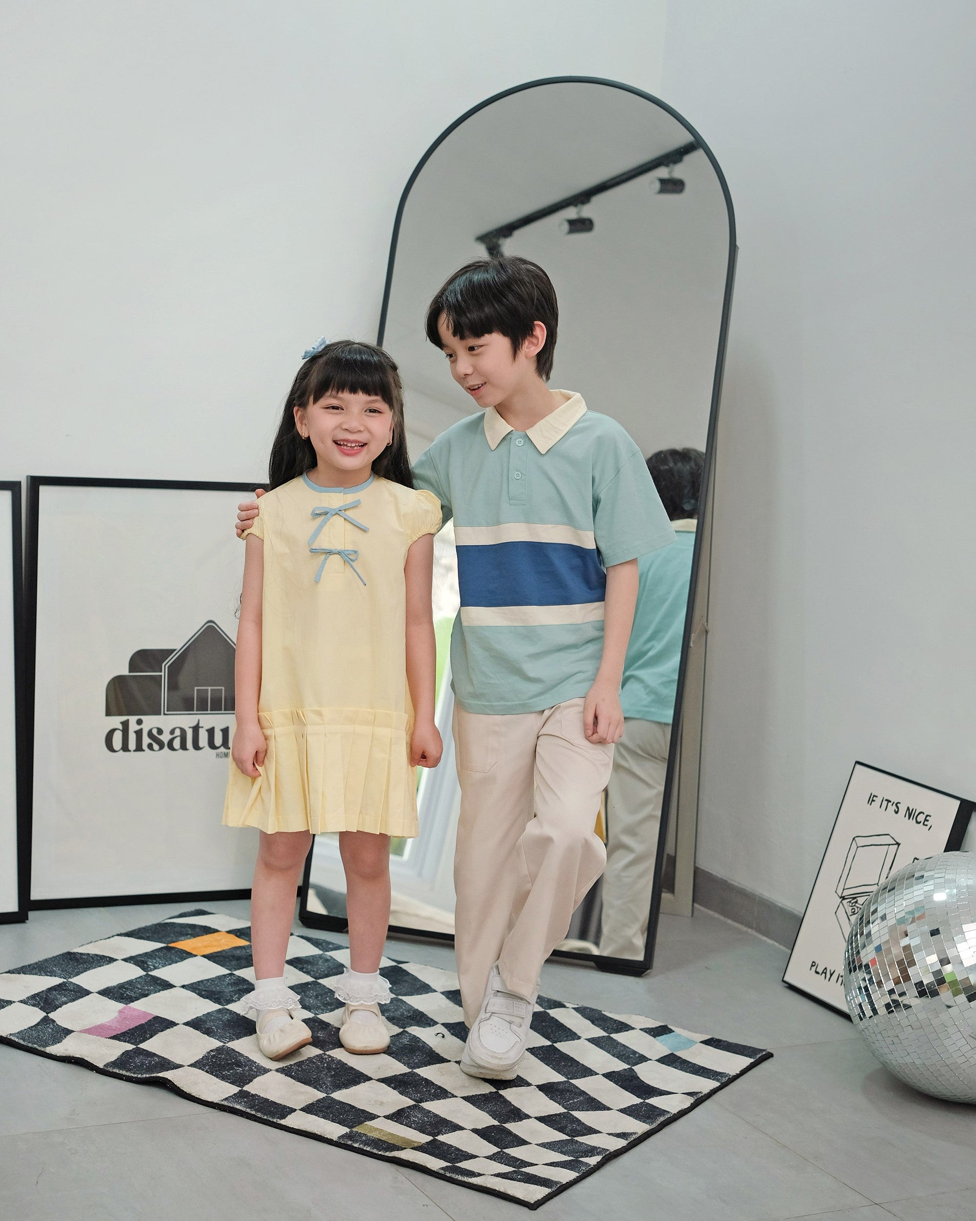 Ruby Pleated Dress in Yellow