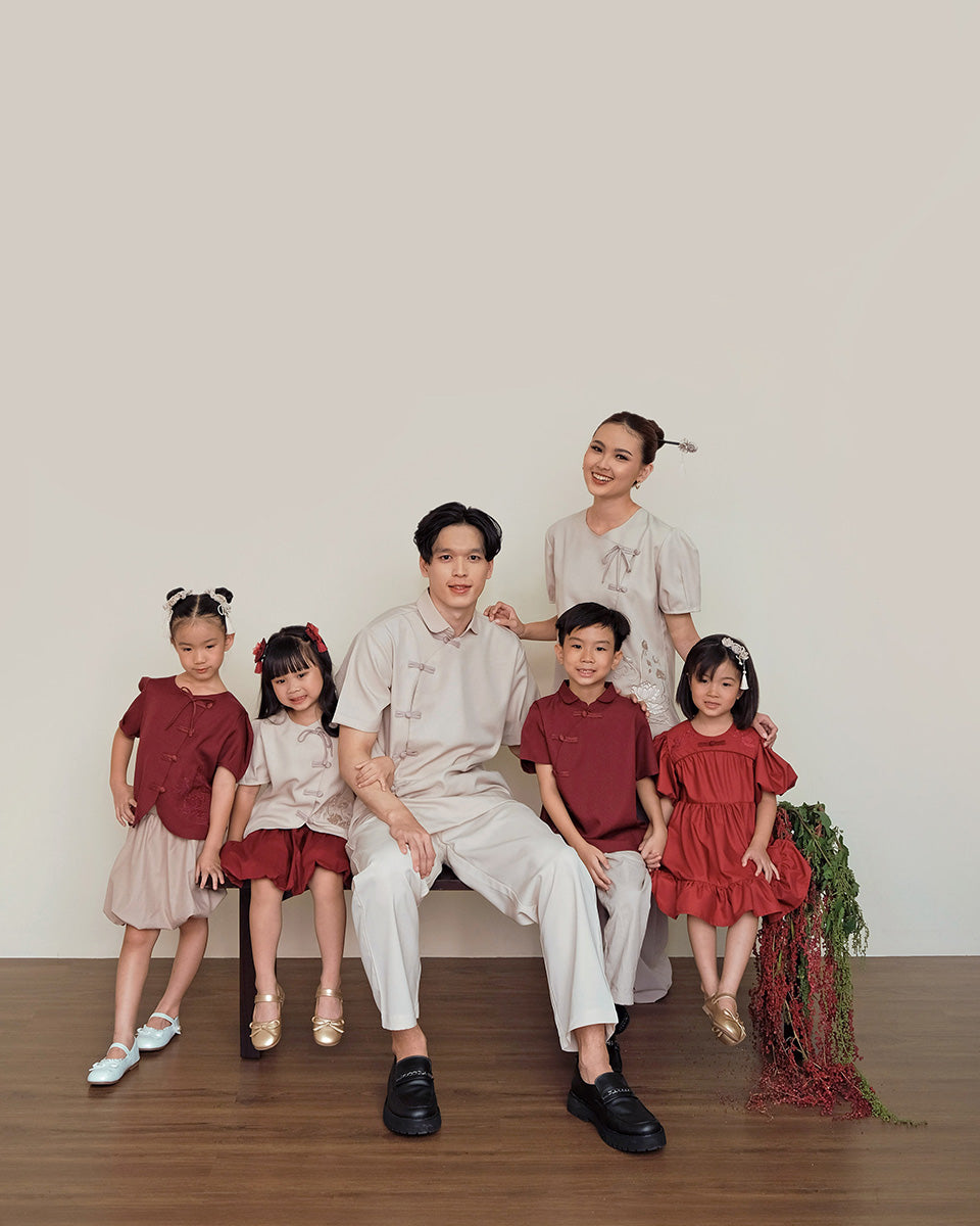 Florescence Qipao Dress in Maroon
