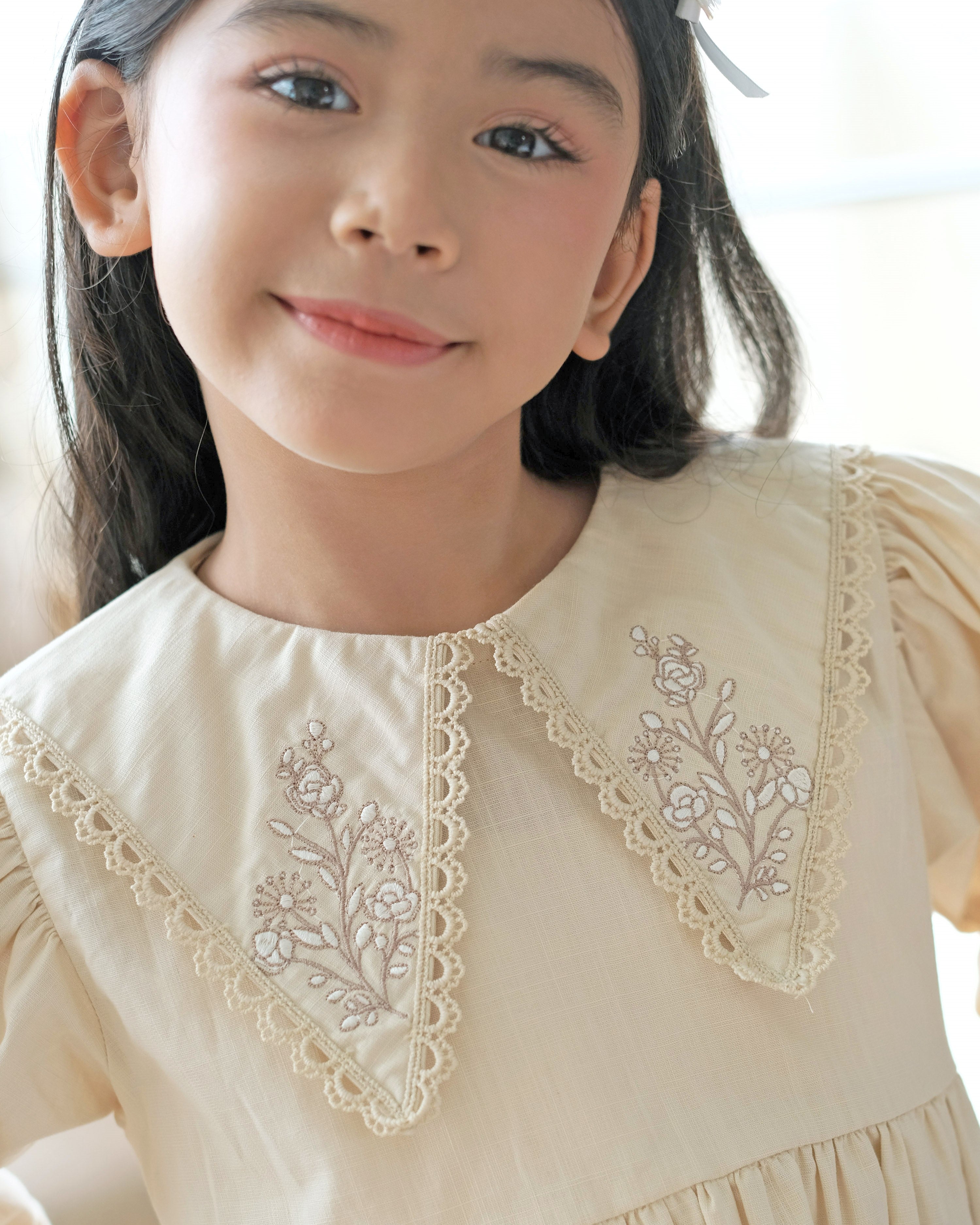 Serafina Collar Blouse in Goldie Cream