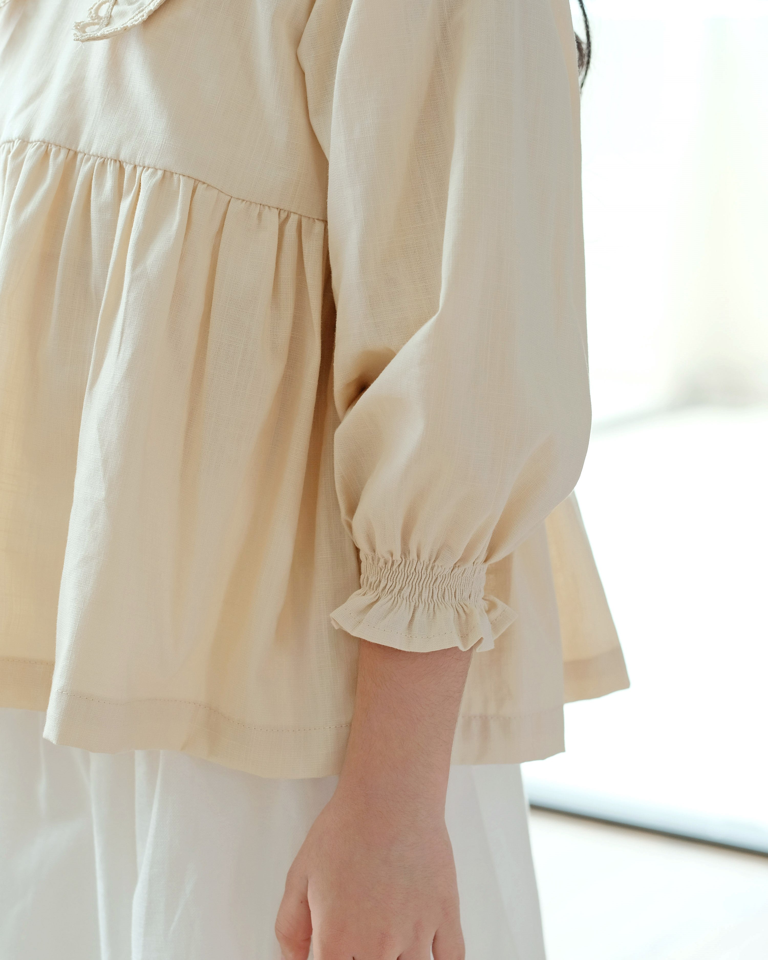 Serafina Collar Blouse in Goldie Cream