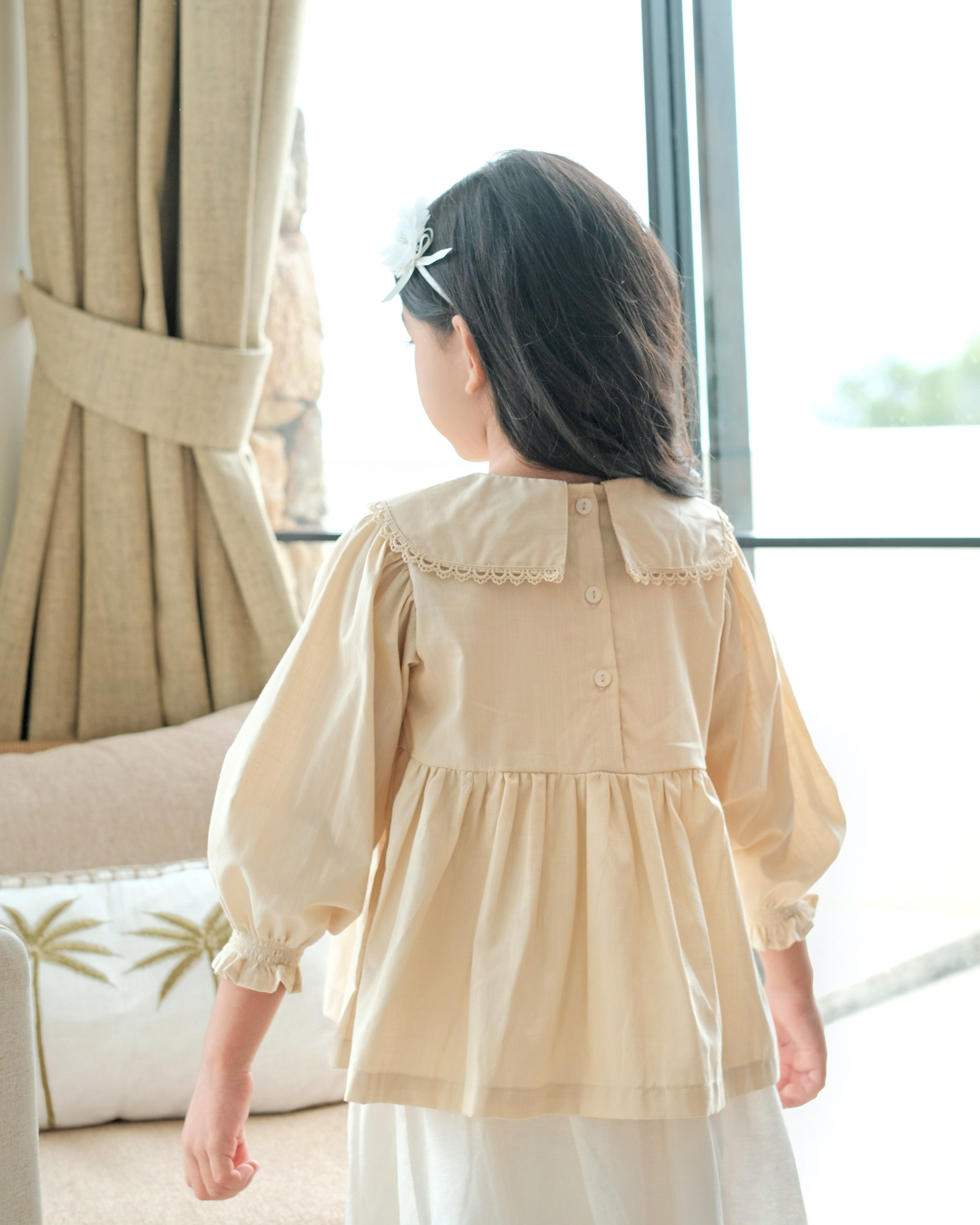 Serafina Collar Blouse in Goldie Cream