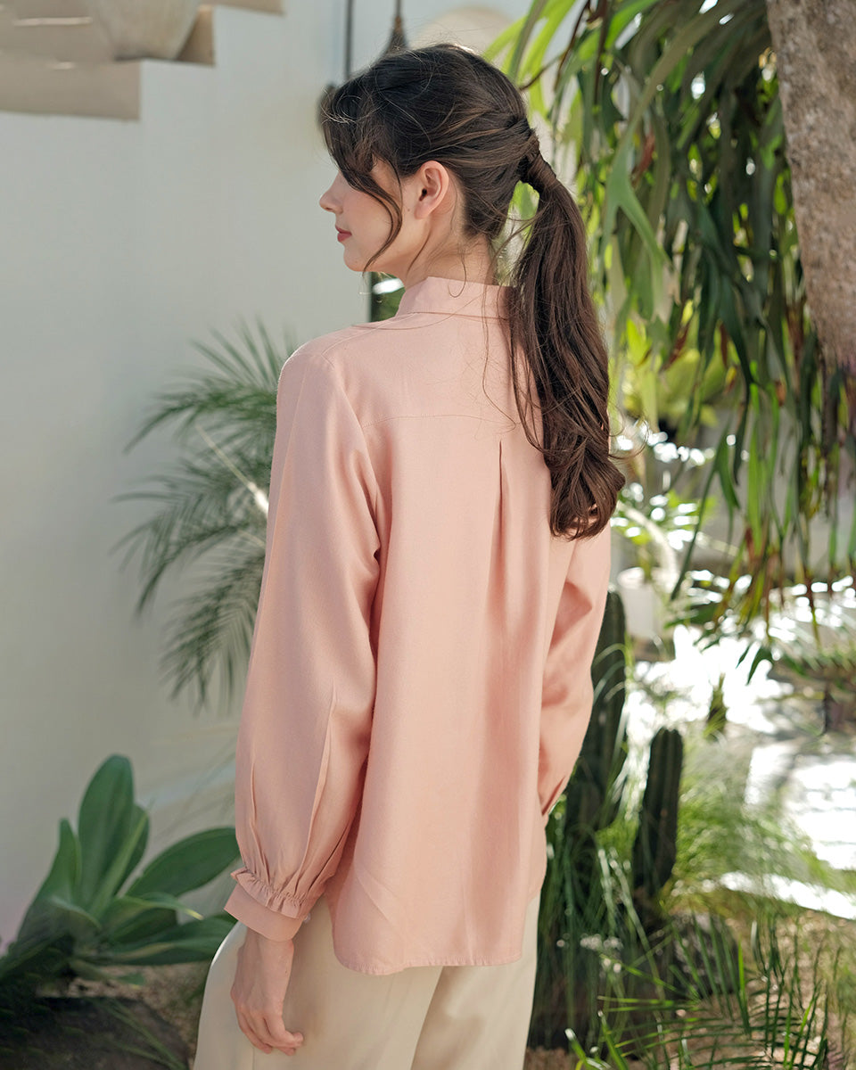 Lady Zeya Smock Blouse in Peach