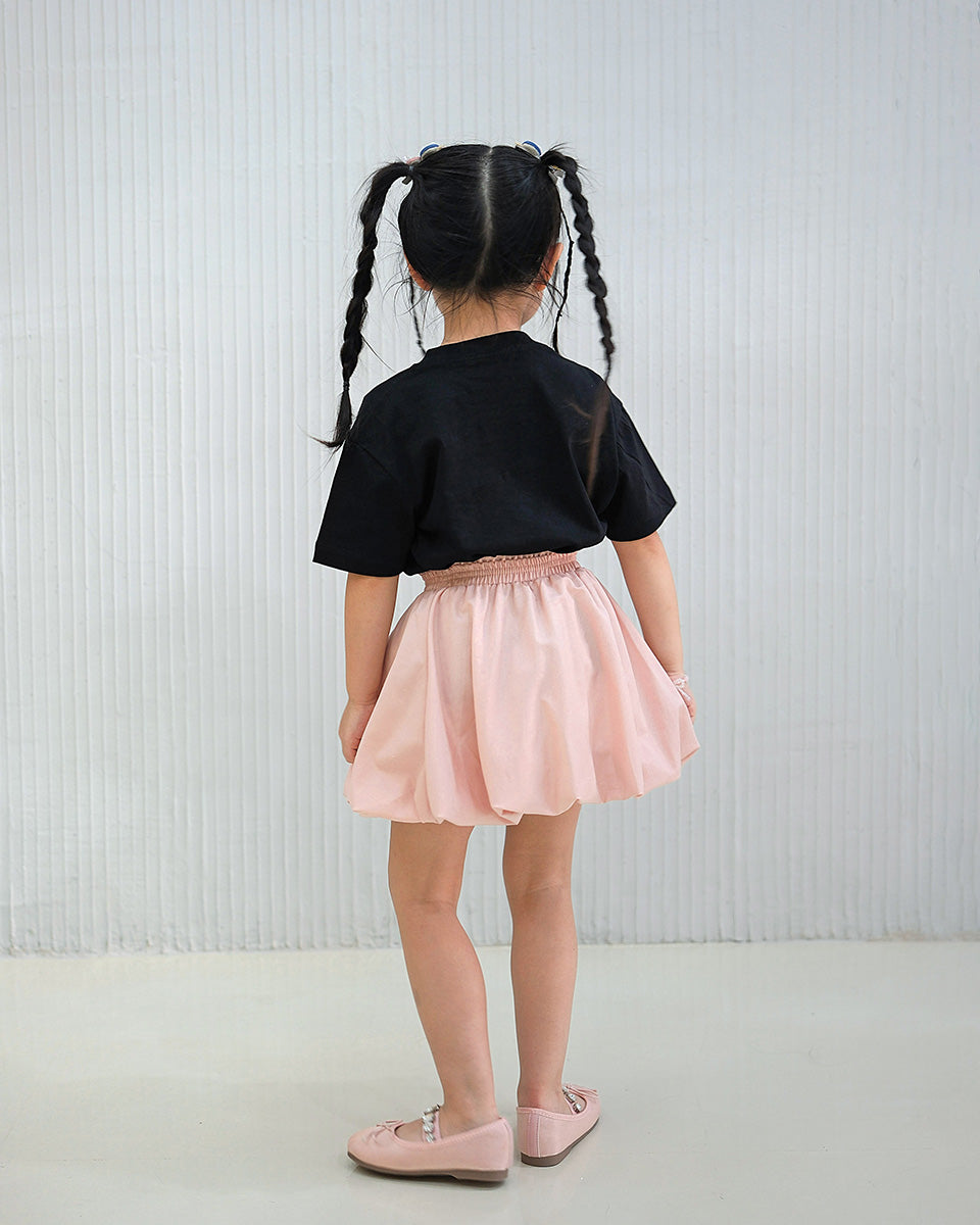 Ribbon T-shirt Girl in Black