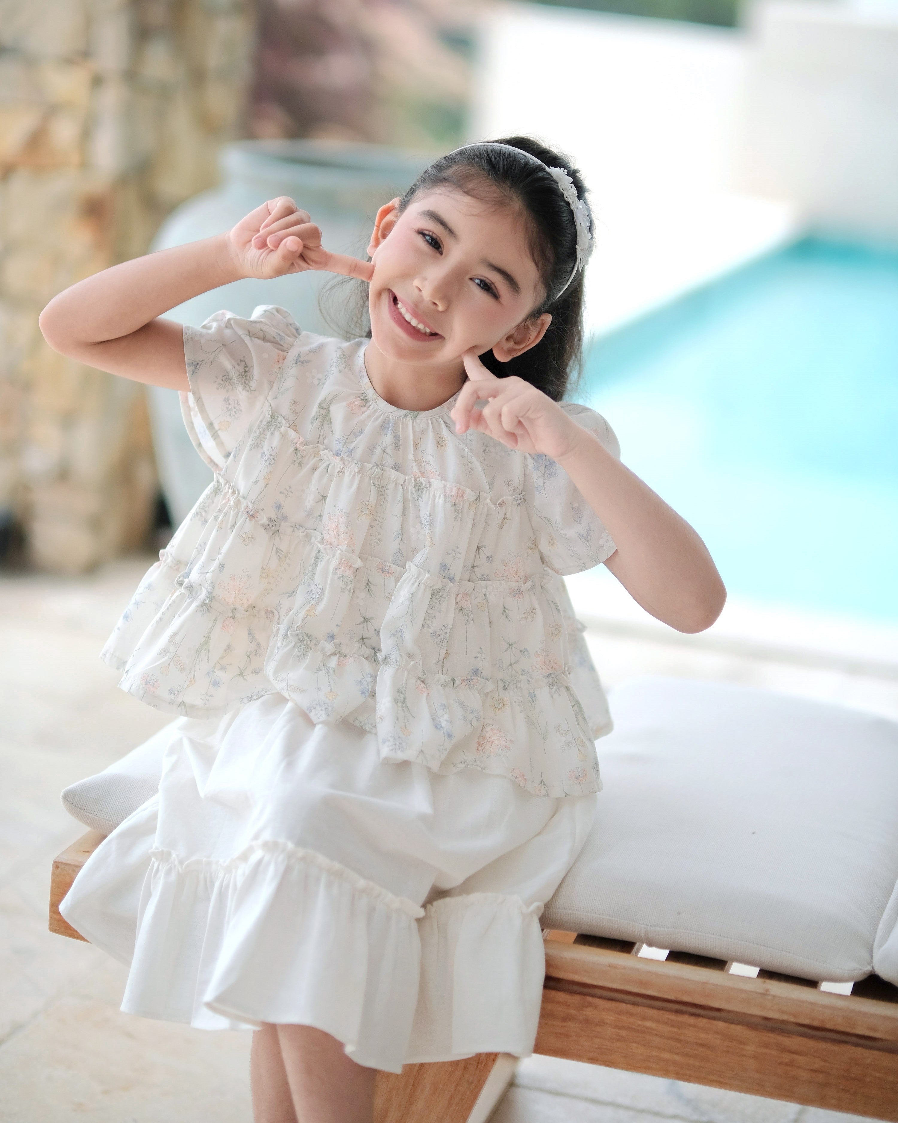 Sofia Ruffle Blouse in Soft Green