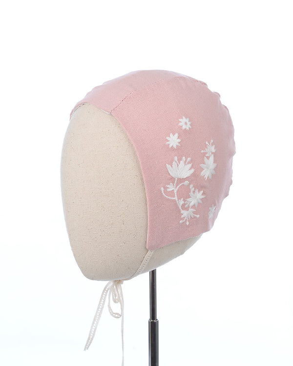 Kirana Embroidery Bonnet in Pink