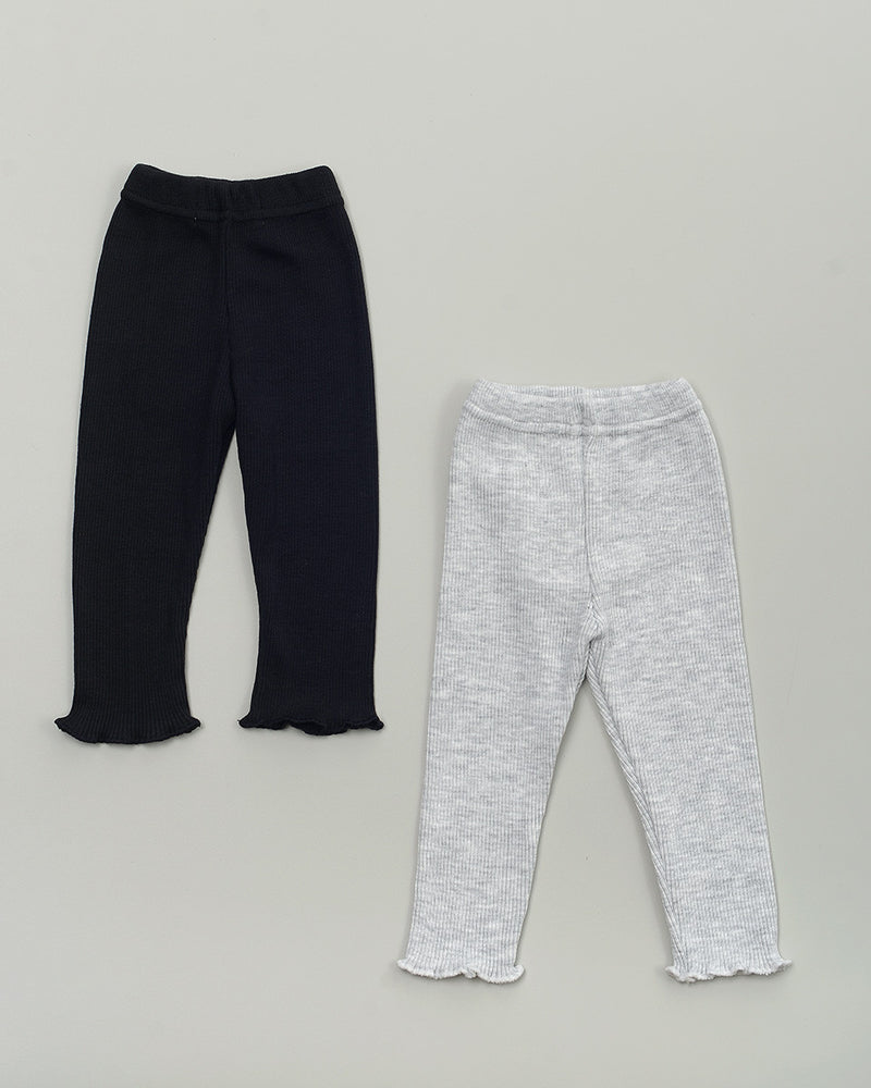 Rib Knit Leggings Set A
